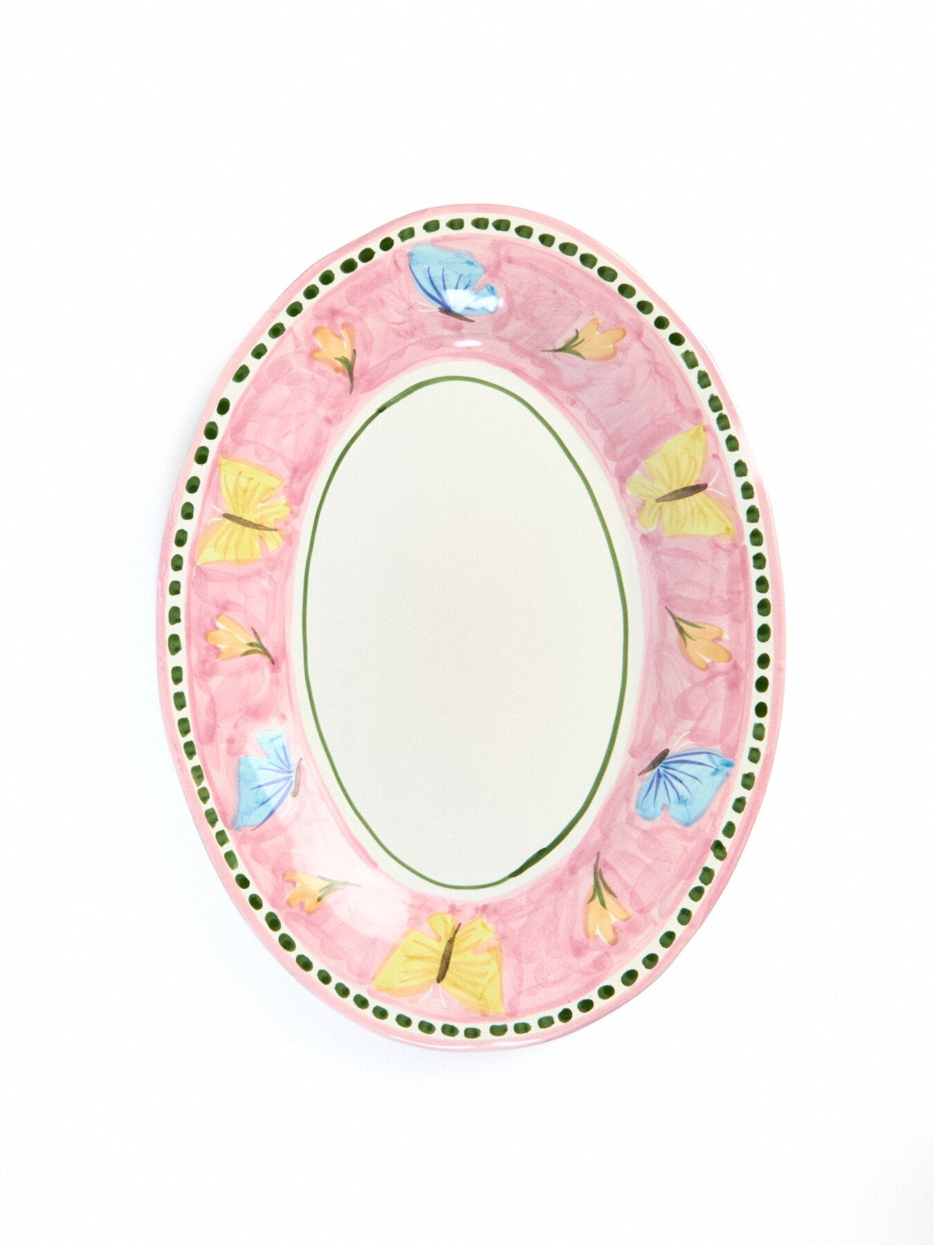 Materia Decorated Butterfly Oval Serving Plate