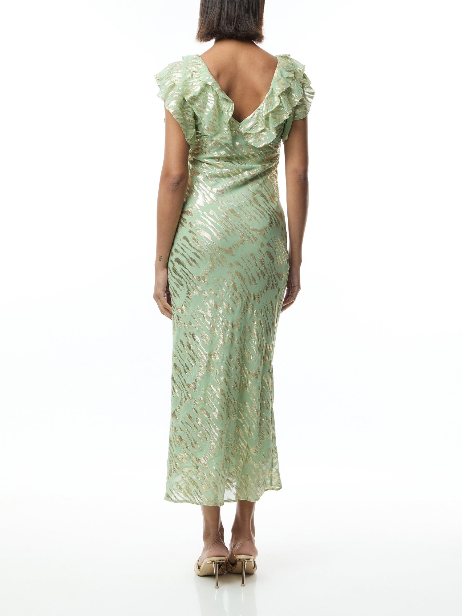 Silver Jacquard Tilda Maxi Dress