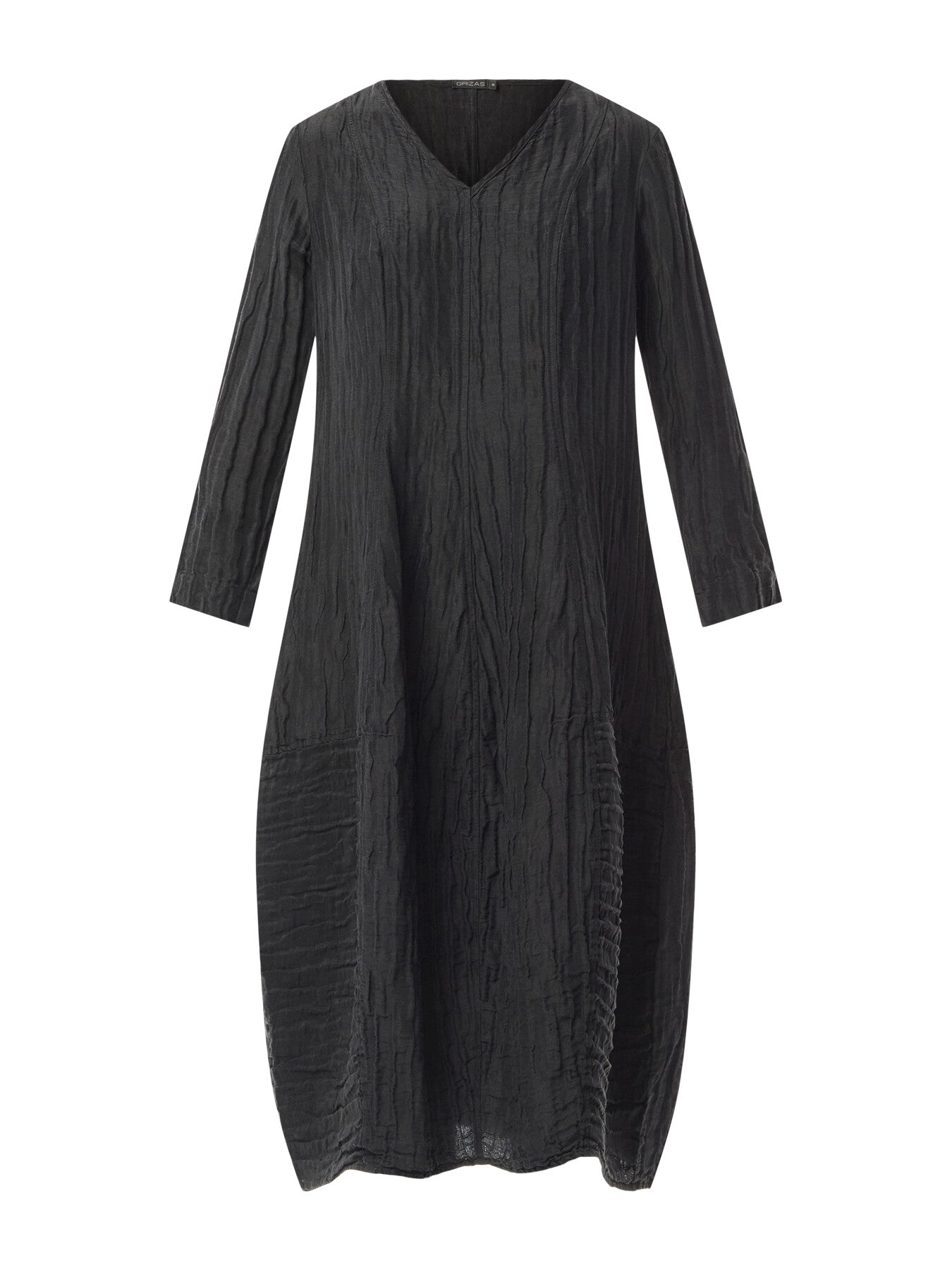 Crinkle V Neck Dress