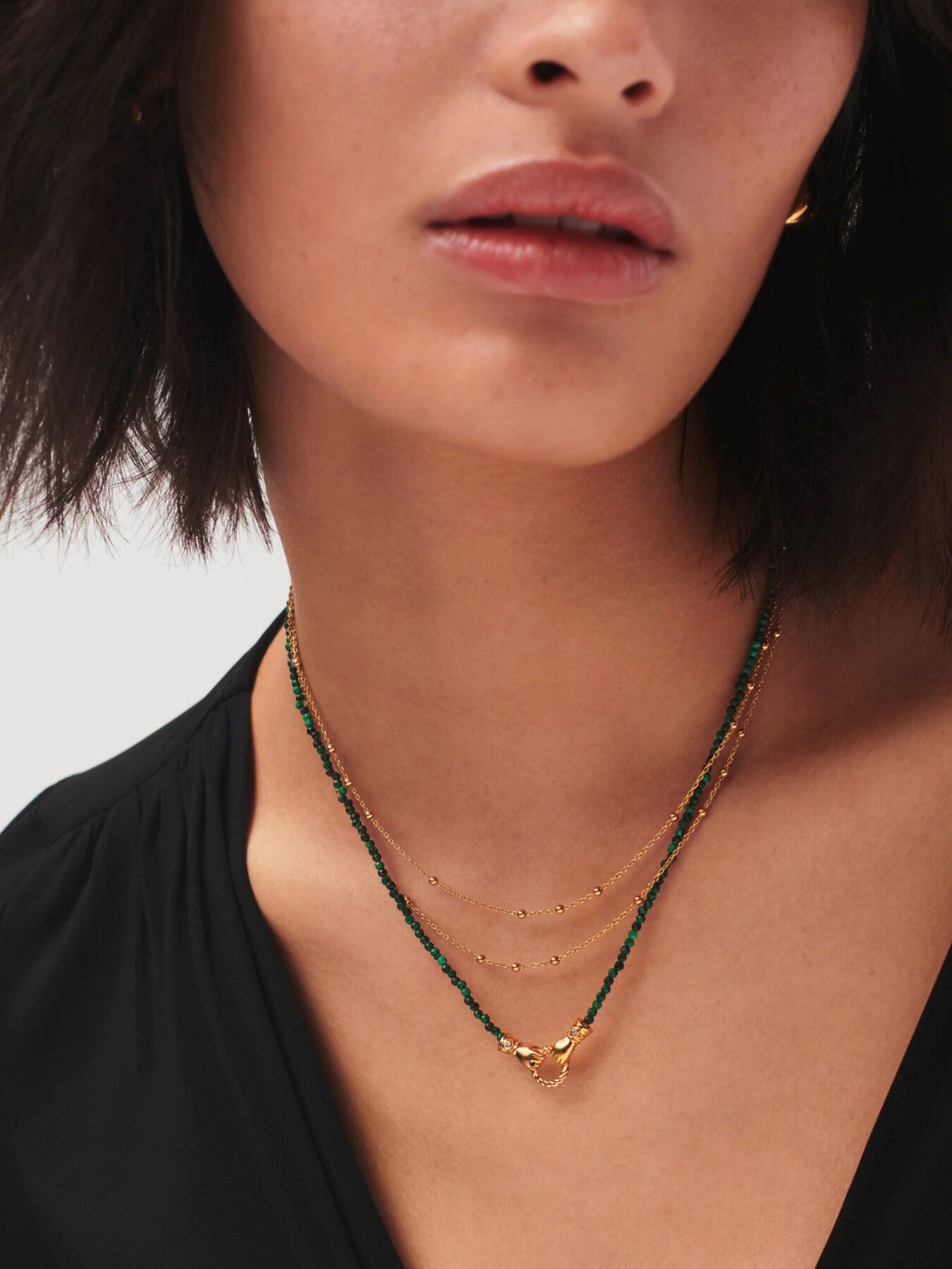 Harris Reed Mini Beaded Gemstone Necklace