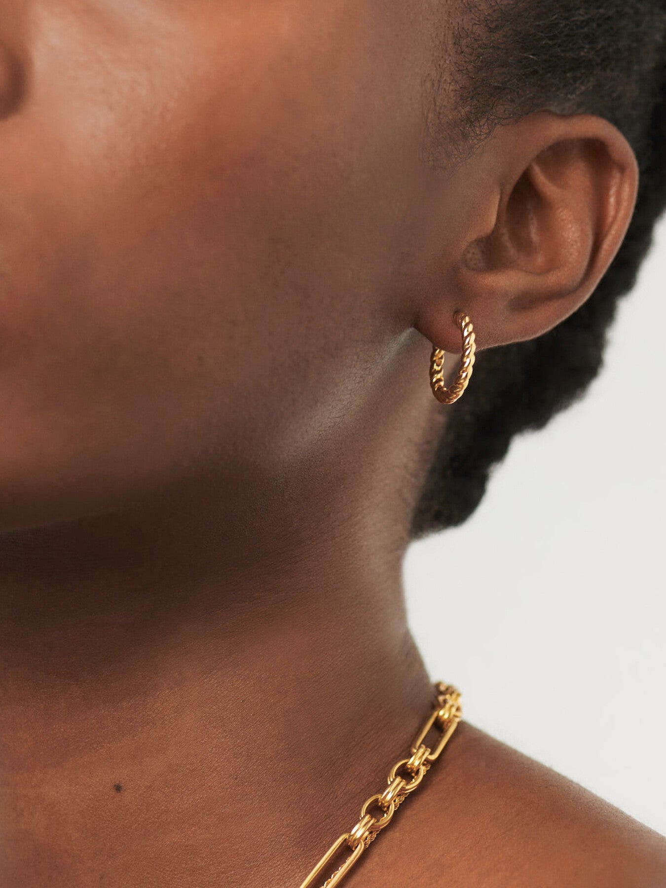 Twisted Helical Small Hoop Earrings