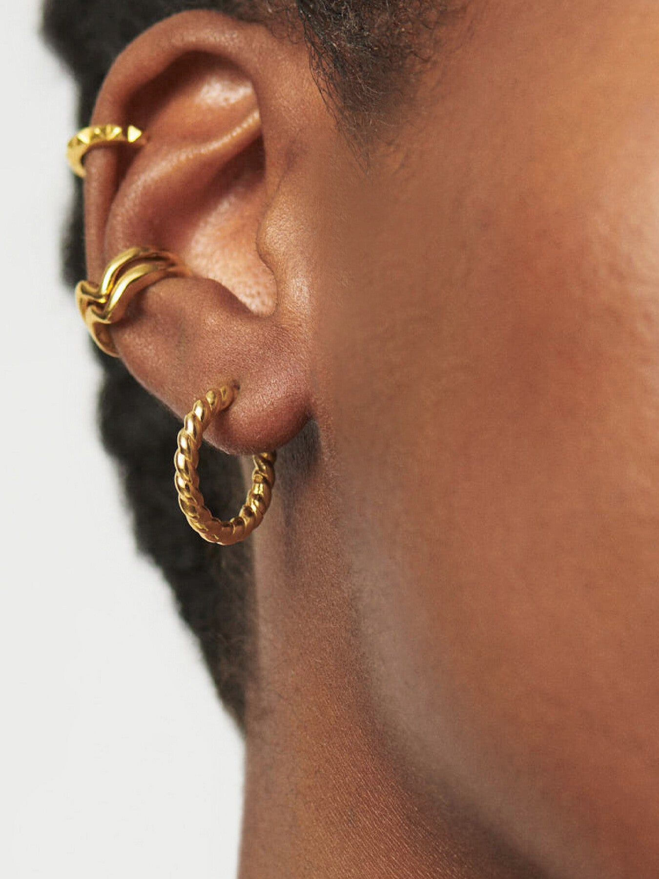Twisted Helical Small Hoop Earrings