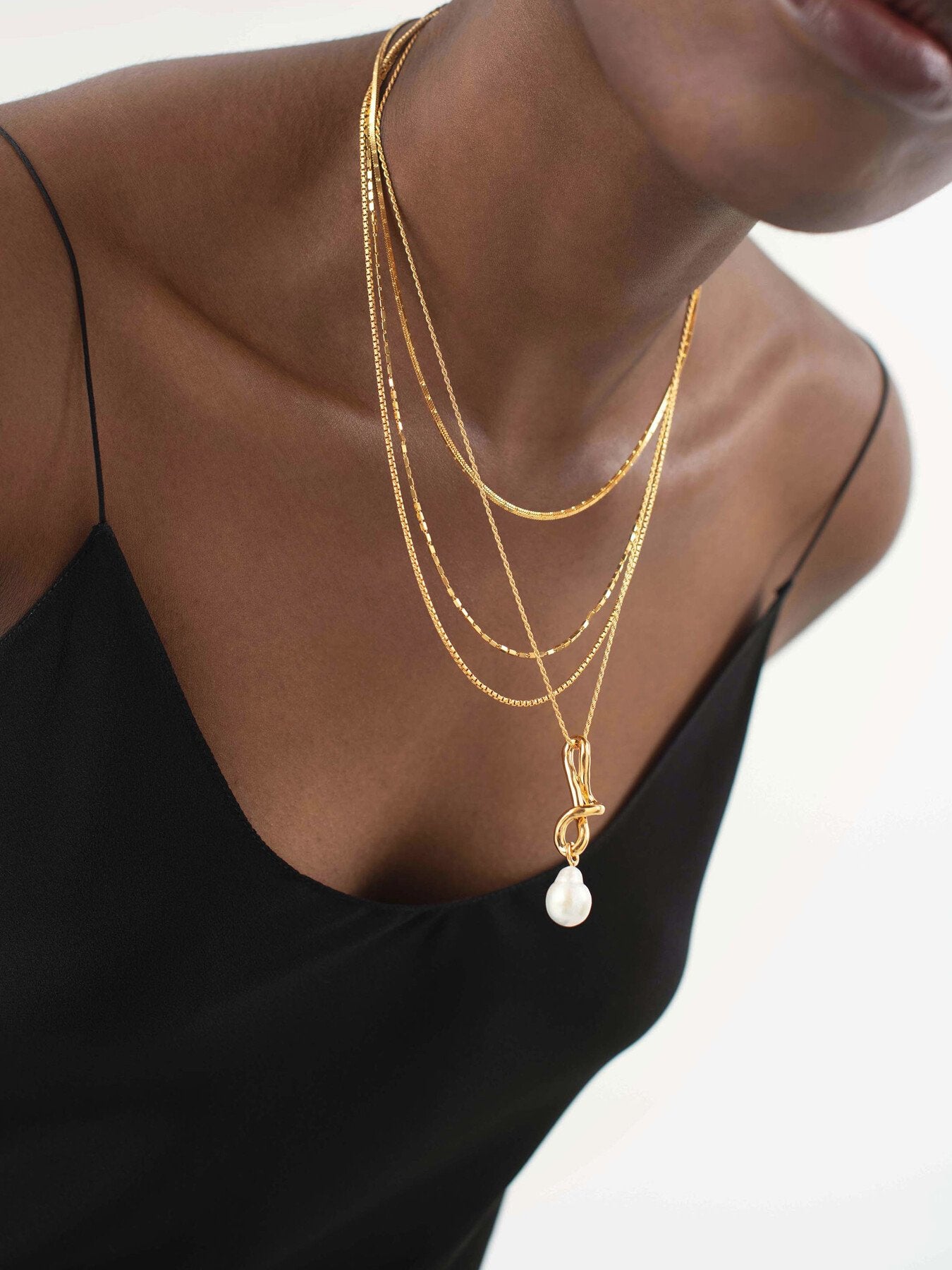 Molten Baroque Pearl Drop Pendant NL