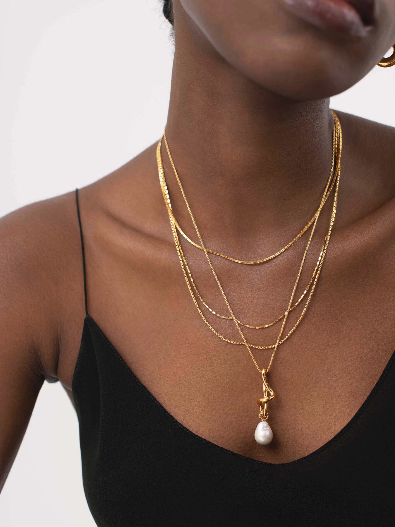 Molten Baroque Pearl Drop Pendant NL