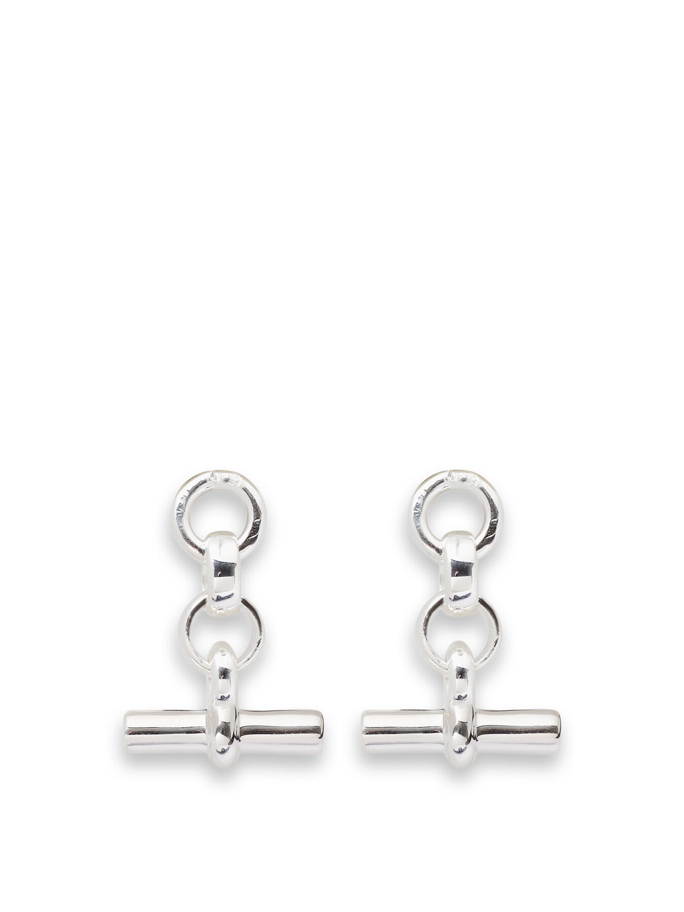 Silver T Bar Drop Earrings