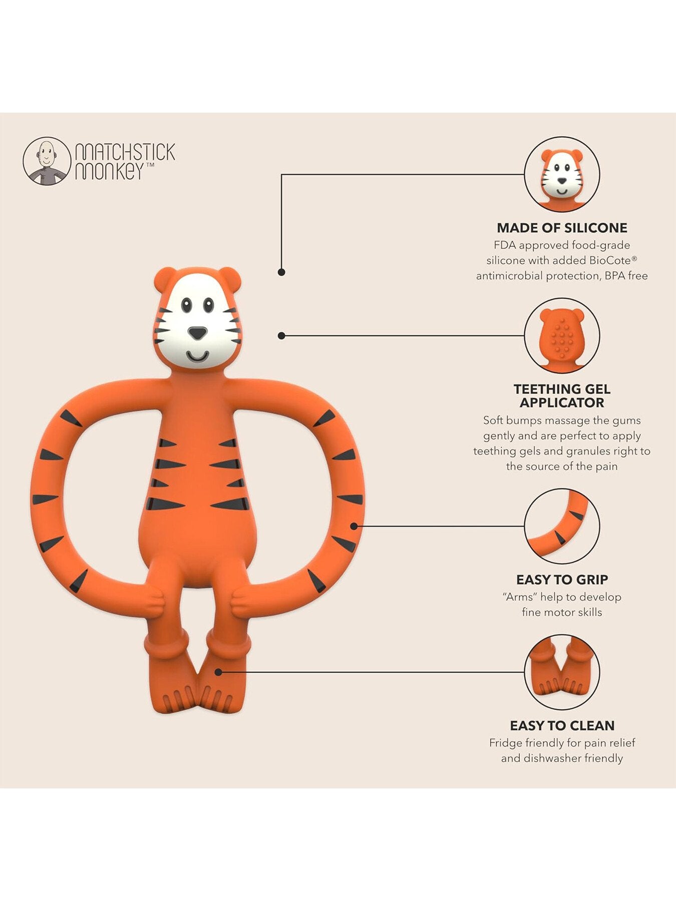 Matchstick Monkey Animal Teether