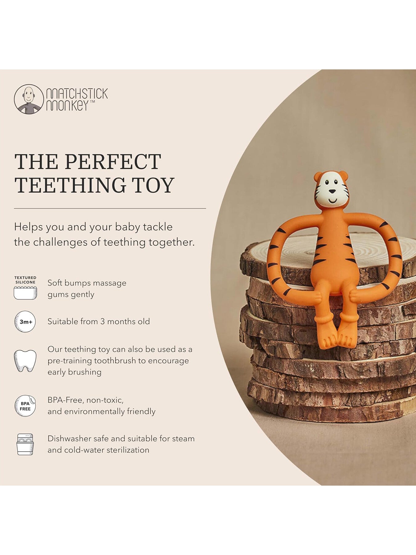 Matchstick Monkey Animal Teether
