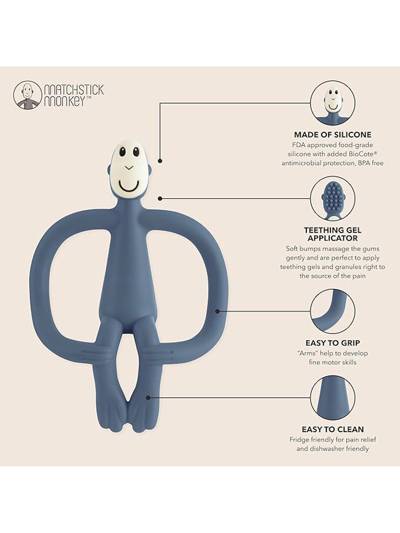 Matchstick Monkey Teething Toy