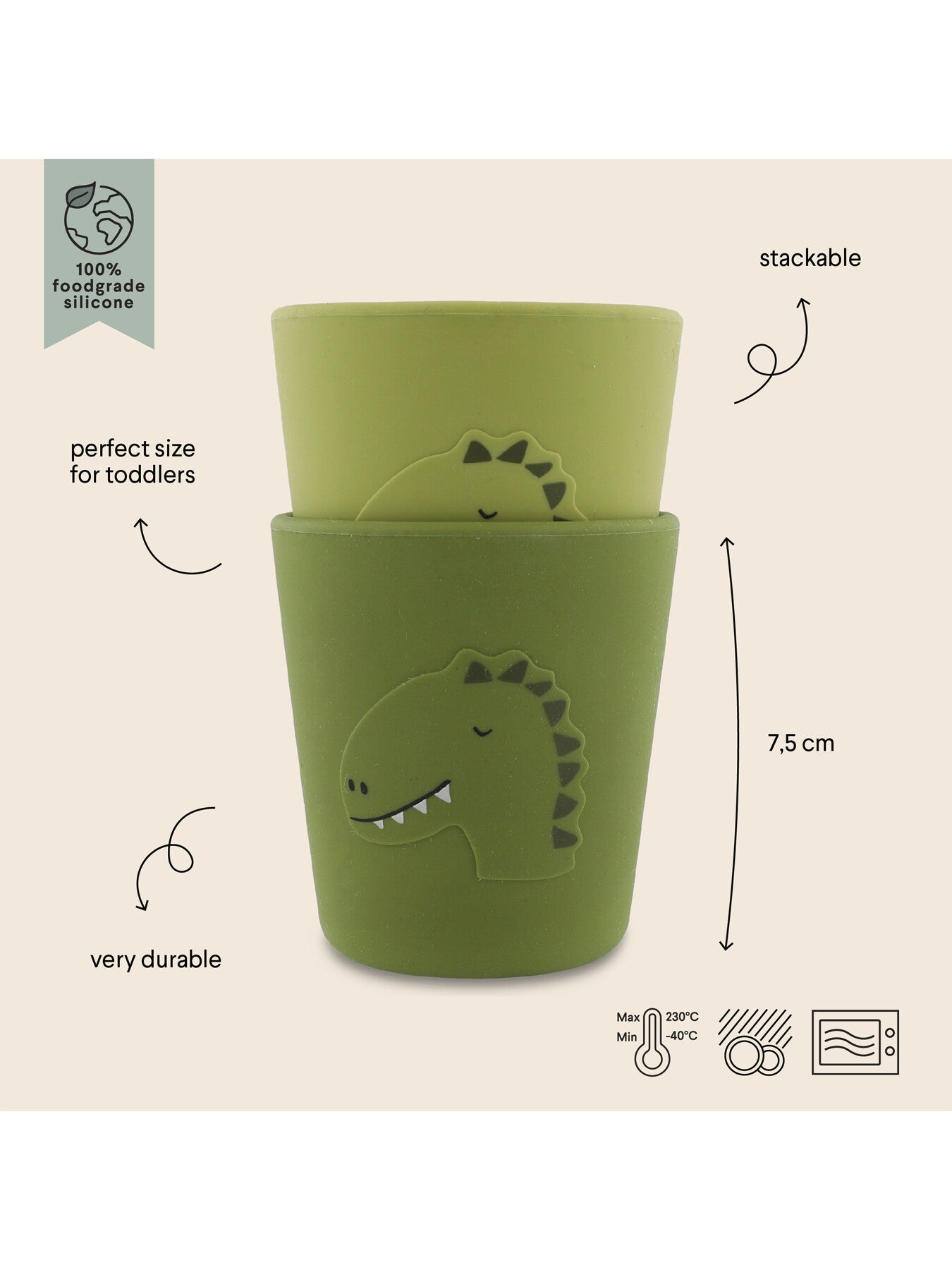 Mr Dino Silicone Cup 2 pack