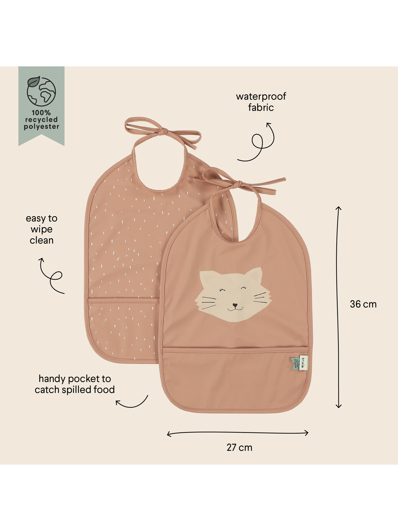 Mrs Cat Waterproof Bib 2 pack