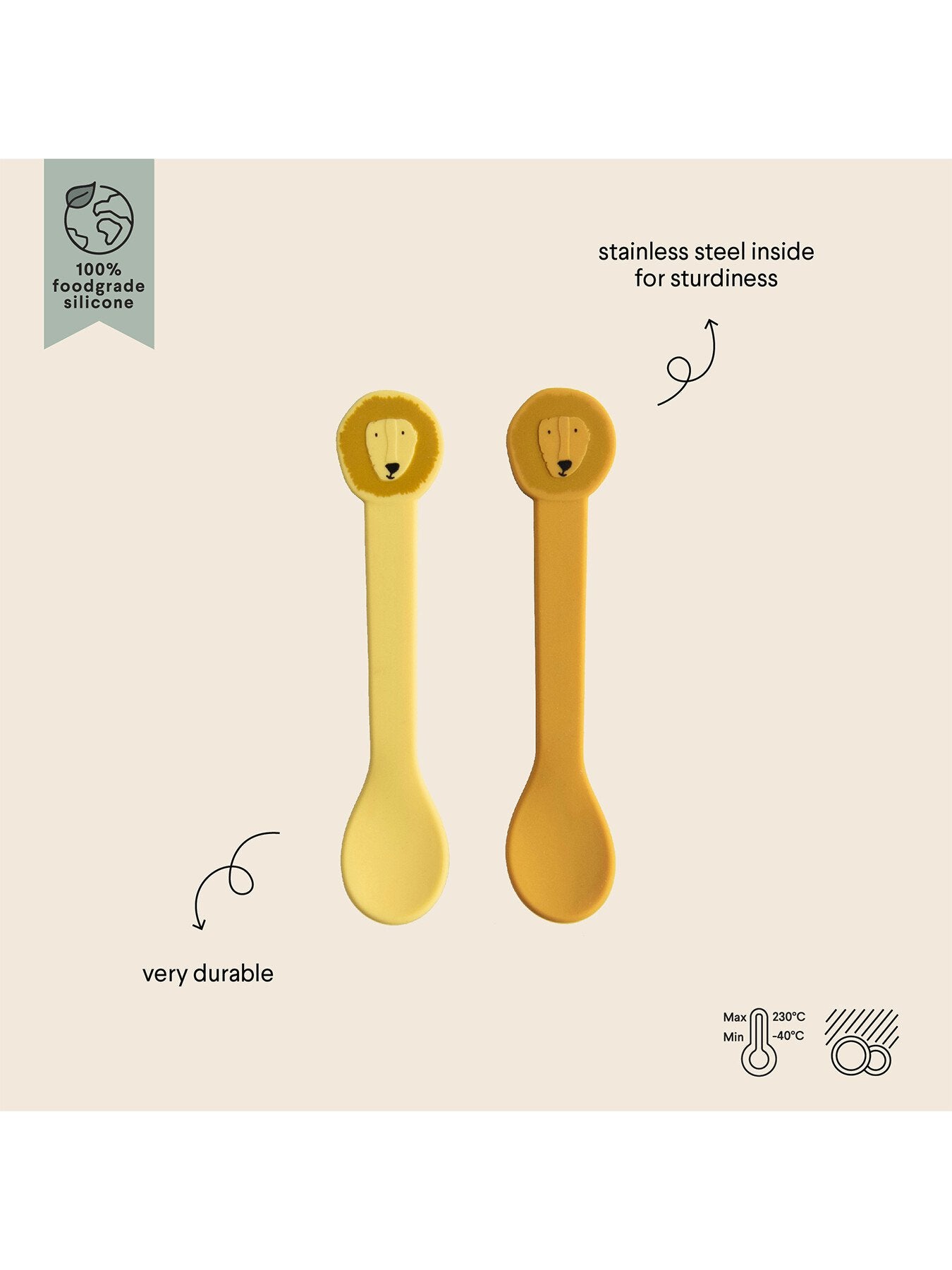 Mr Lion Silicone Spoon 2 pack