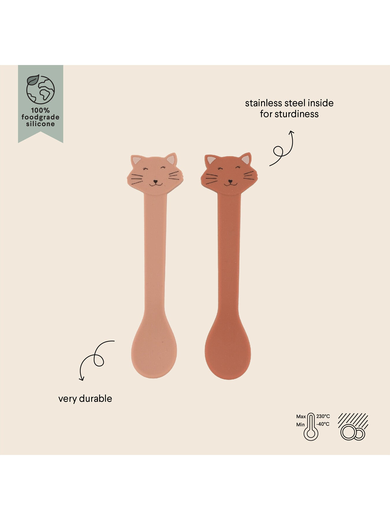Mrs Cat Silicone Spoon 2 pack