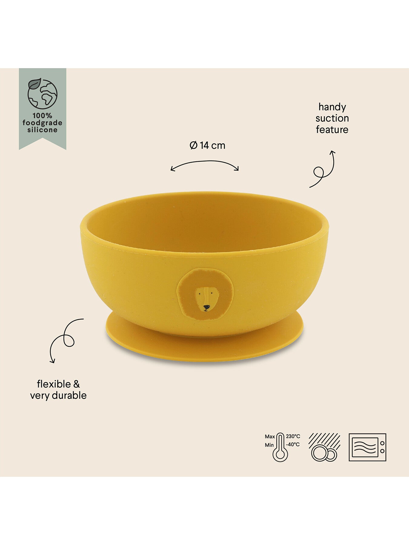 Mr Lion Silicone Bowl With Suction