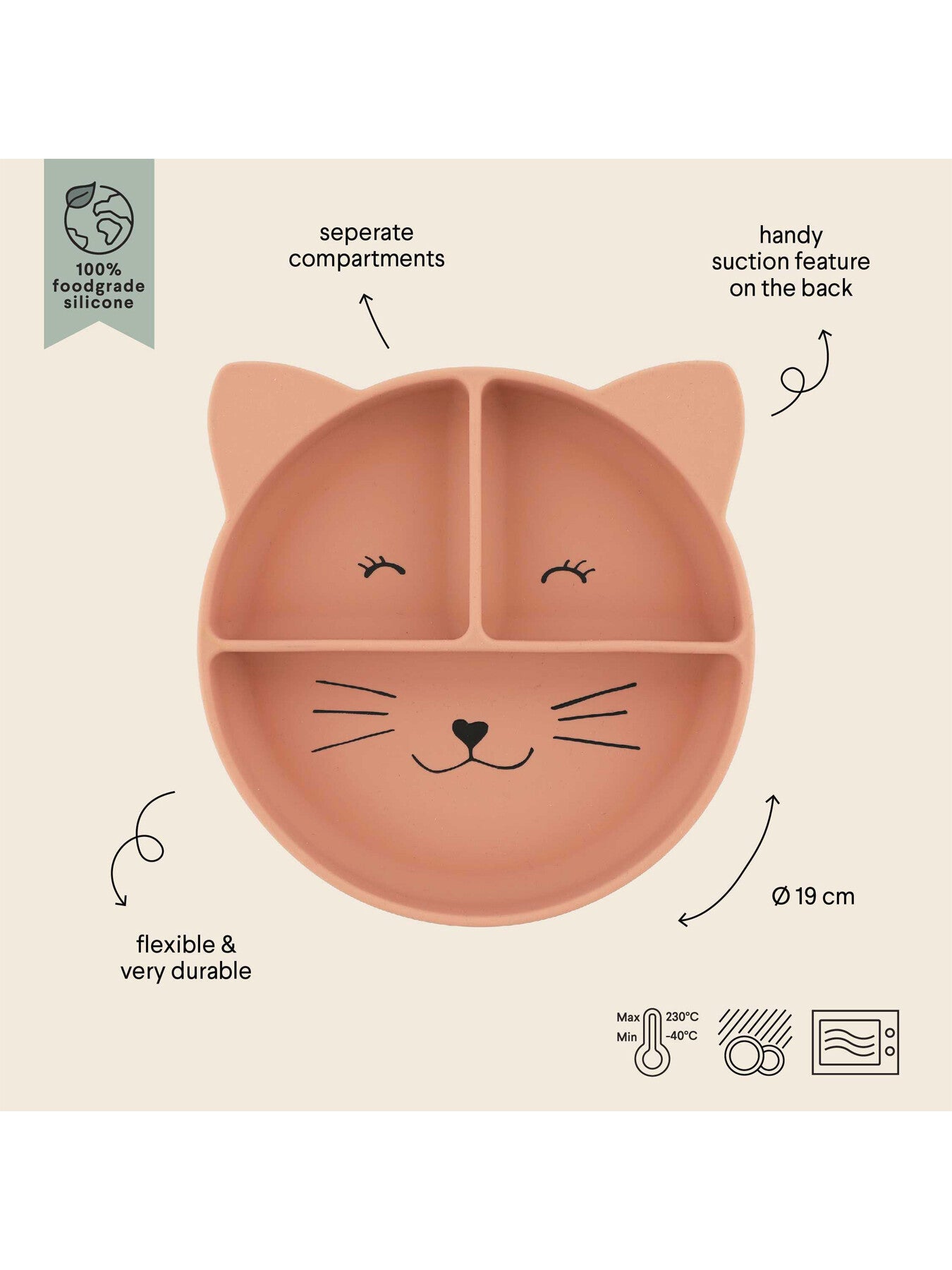 Mrs Cat Silicone Divided Suction Plate