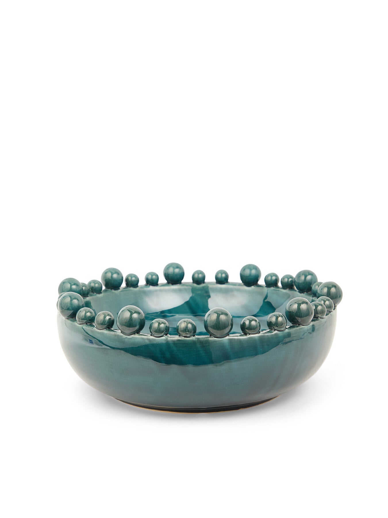Teal Bobble Edged Bowl