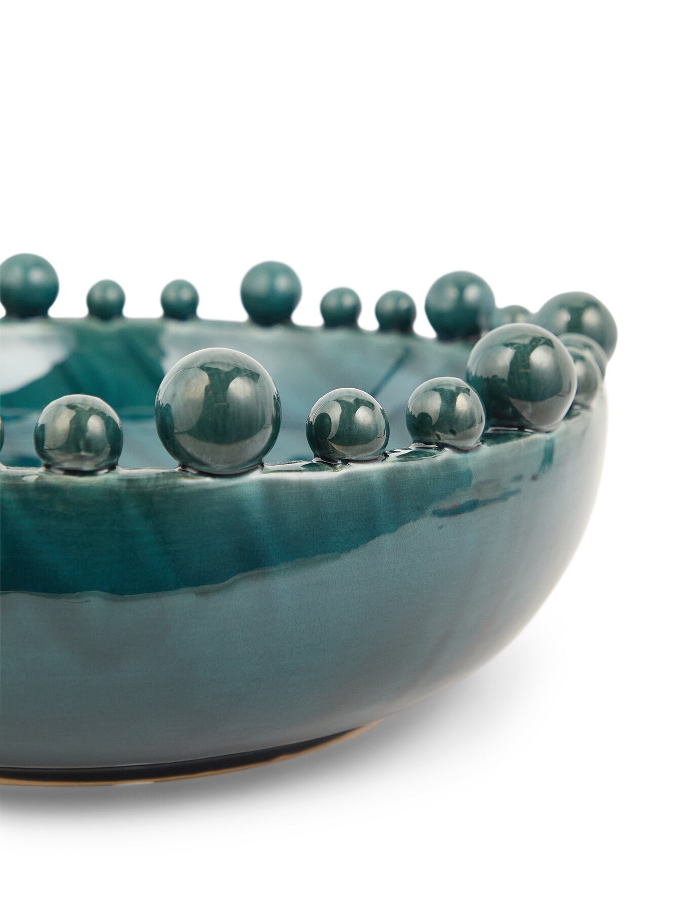 Teal Bobble Edged Bowl