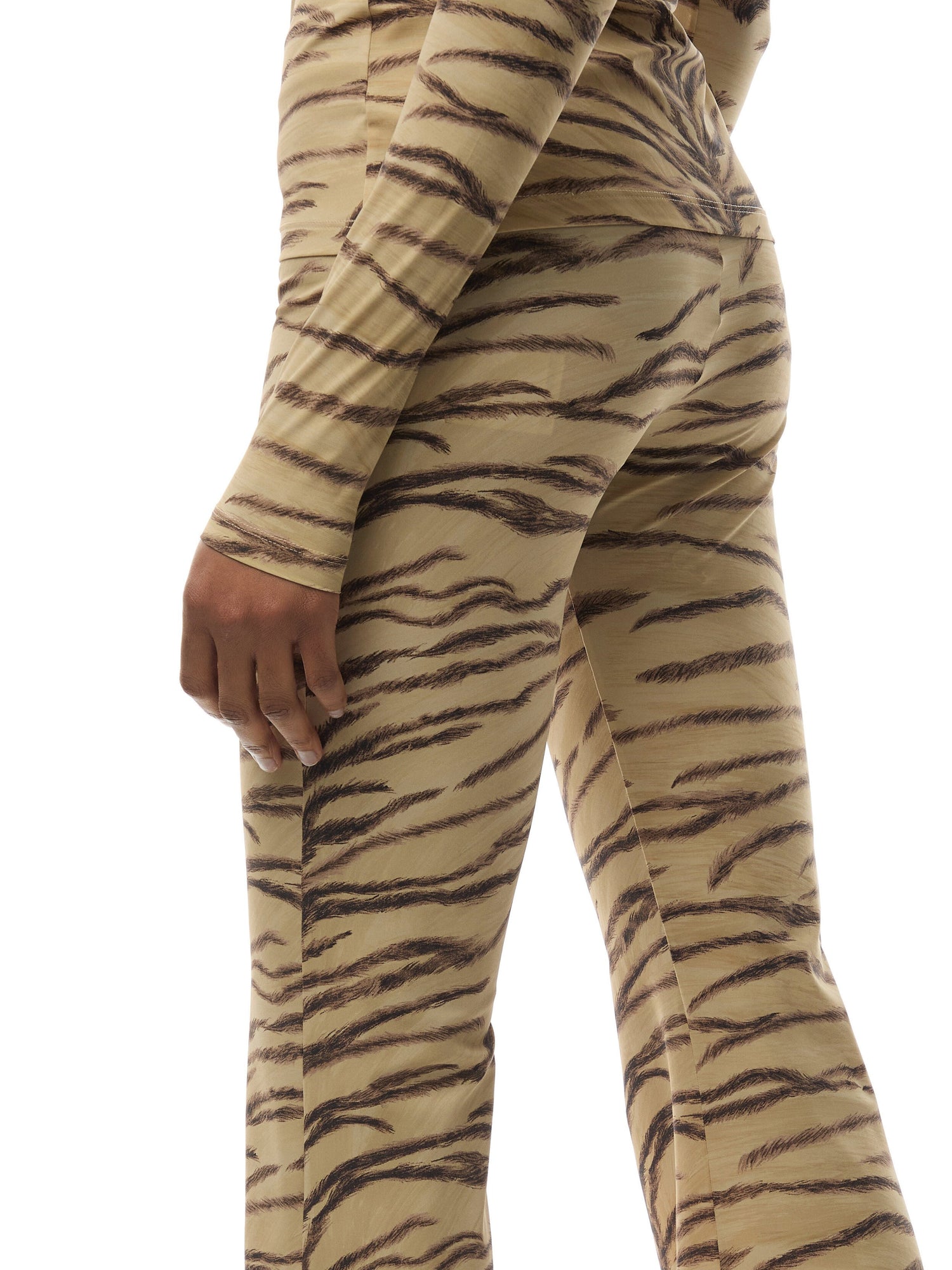 Tiger Fluid Jersey Flare Trousers