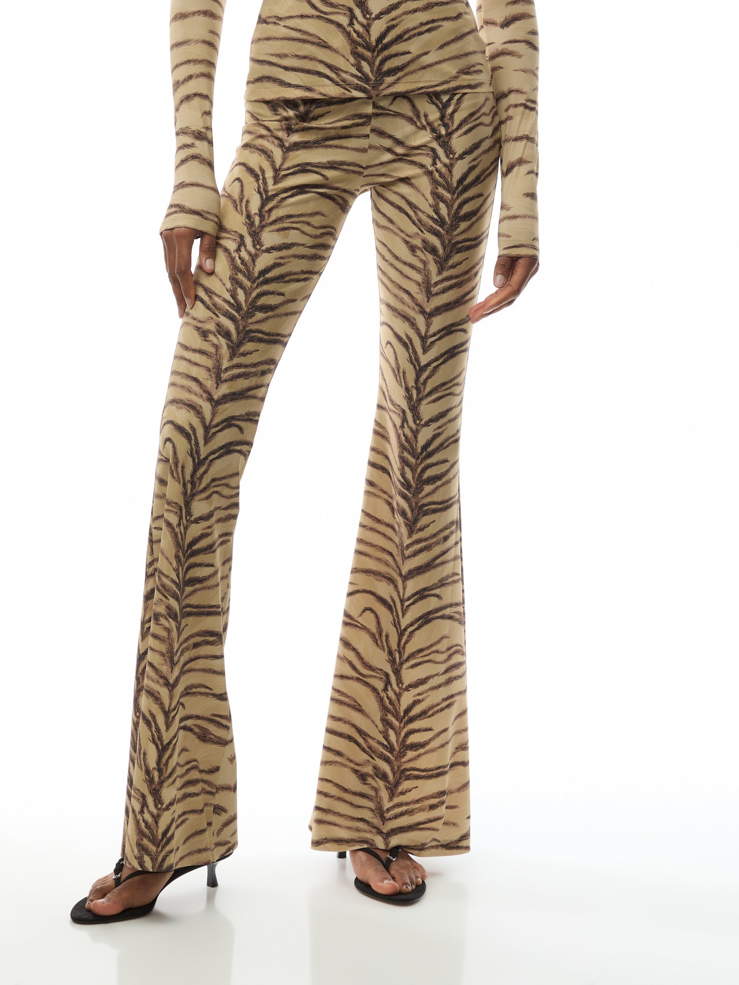 Tiger Fluid Jersey Flare Trousers