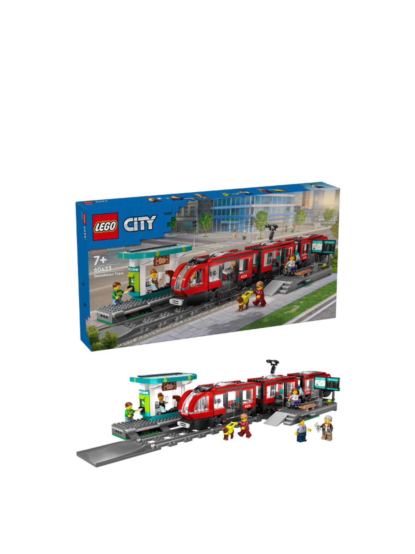 City Downtown Tram and Station Toy Set