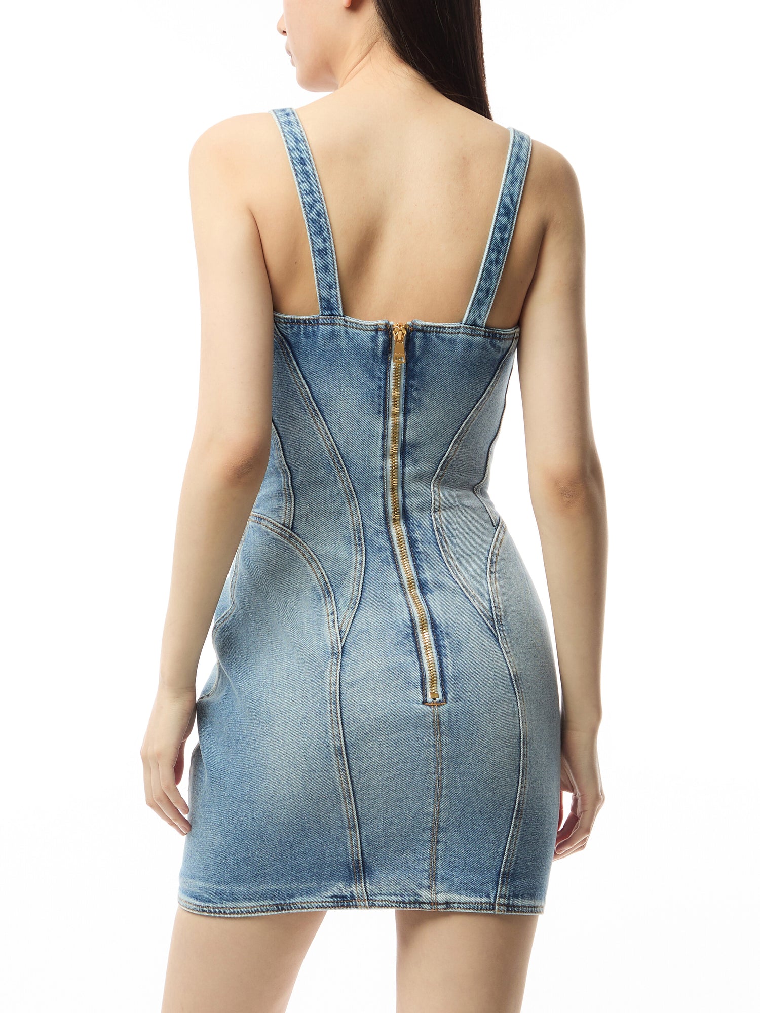 Buttoned Denim Short Dress