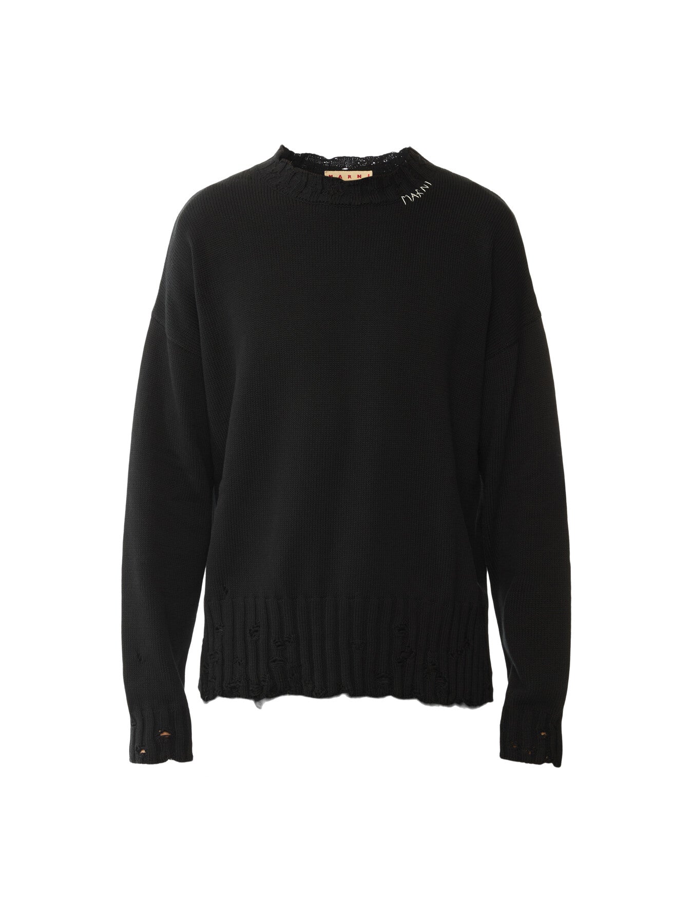 Destroyed Crew Knit Sweater