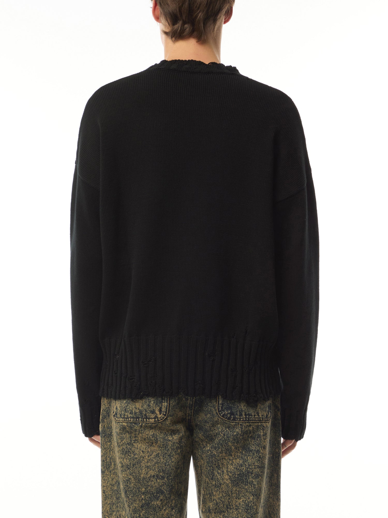 Destroyed Crew Knit Sweater