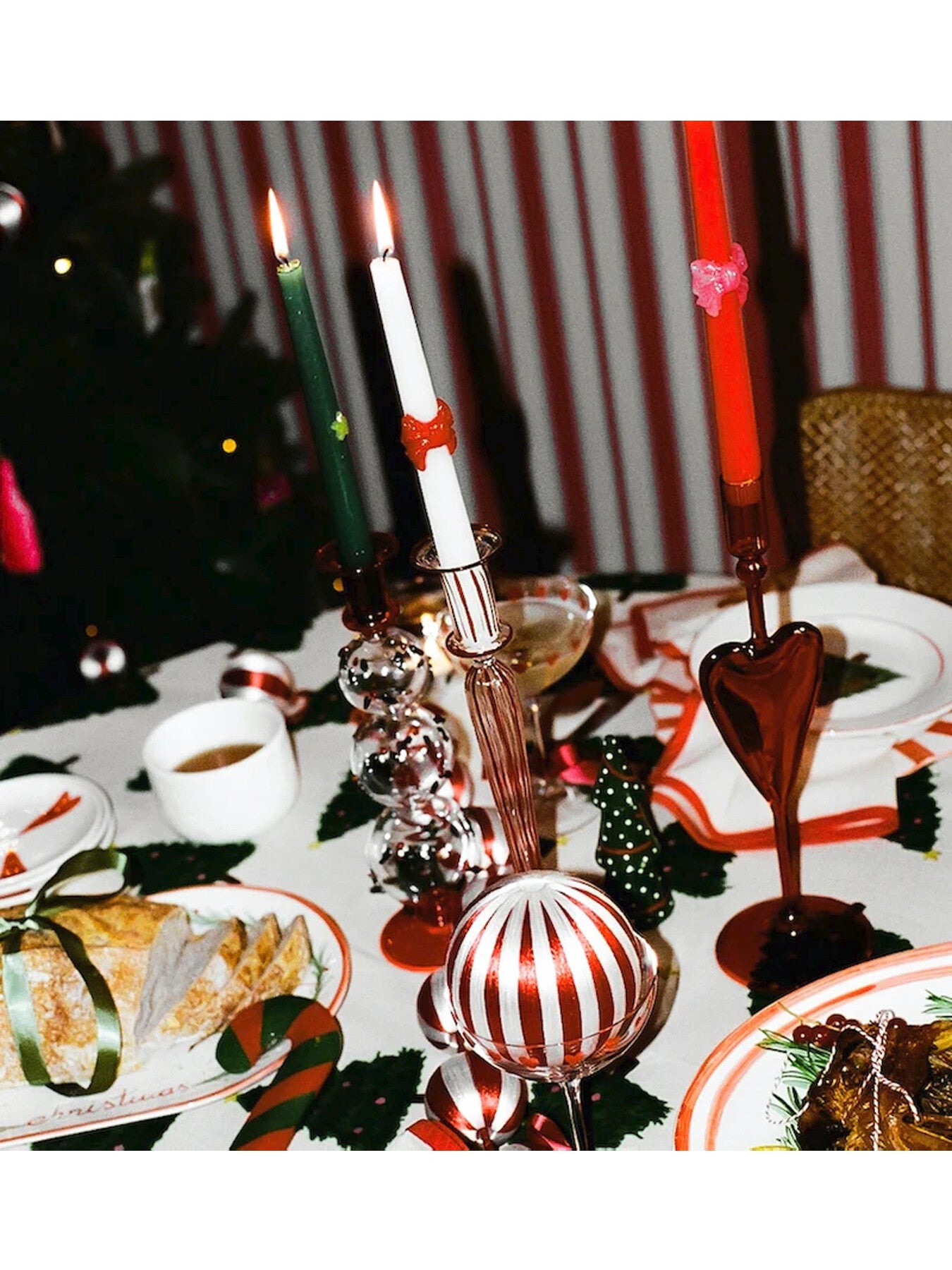 Classic Bow Candle Set of 2