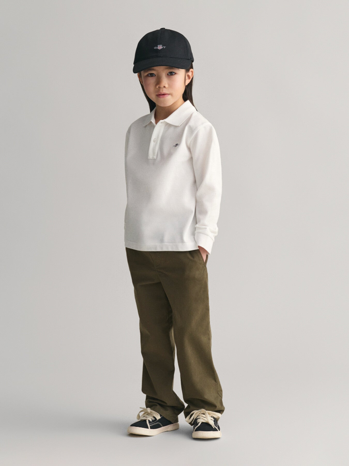 Kids Shield Long Sleeve Piqué Polo Shirt