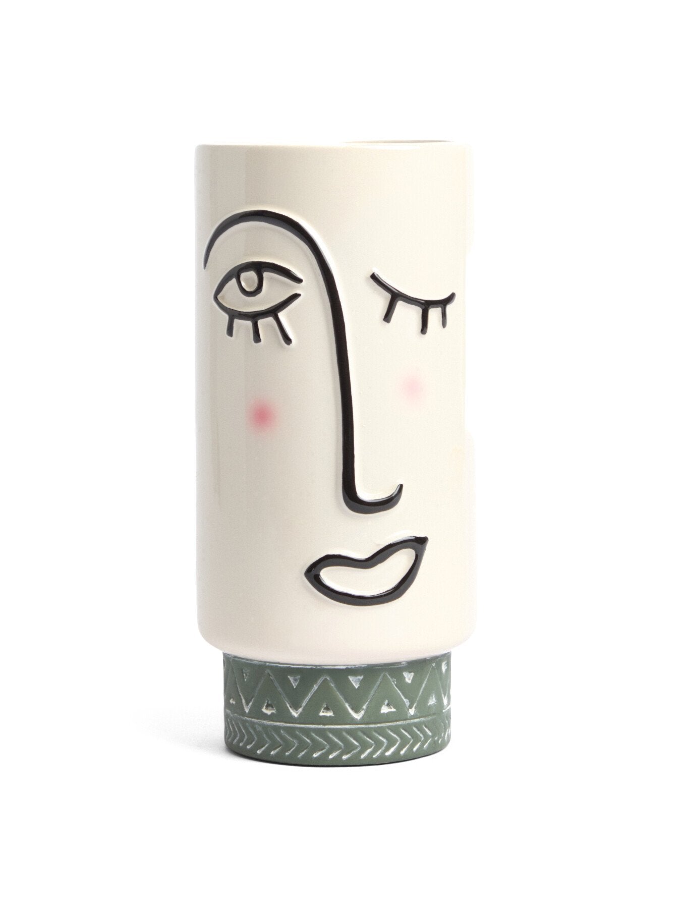 Cylindrical Face Vase