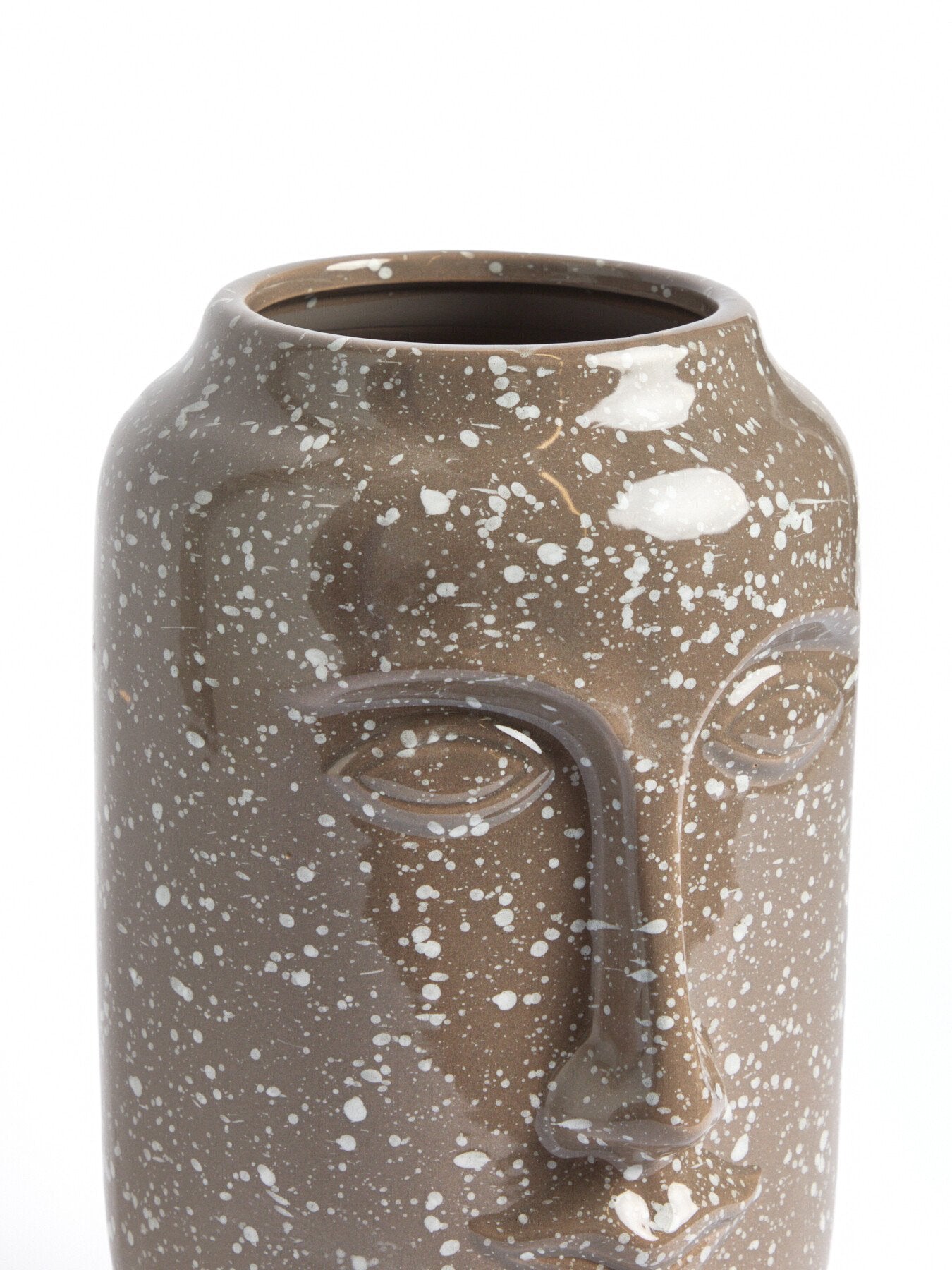 Grey Speckle Face Vase