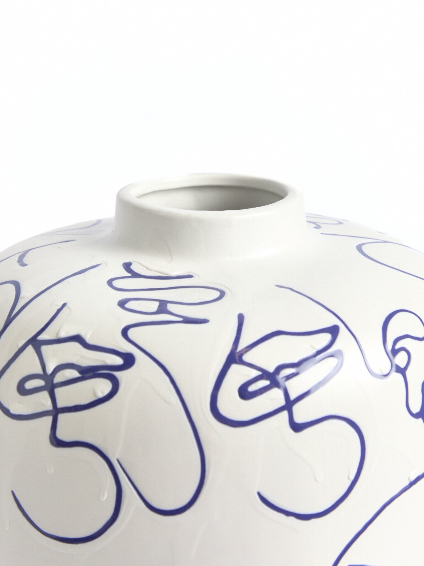 Large Faces Ceramic Vase