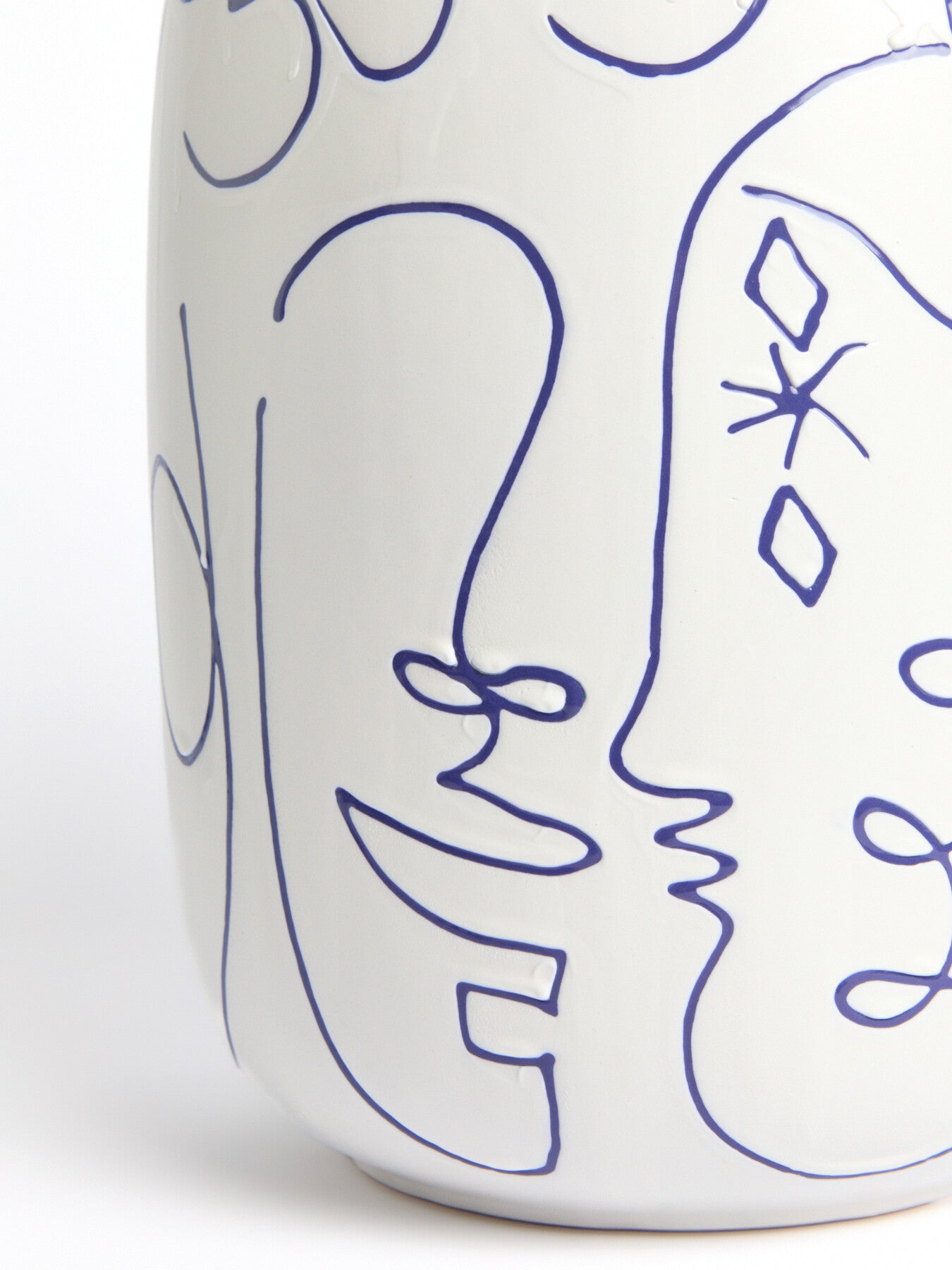 Large Faces Ceramic Vase