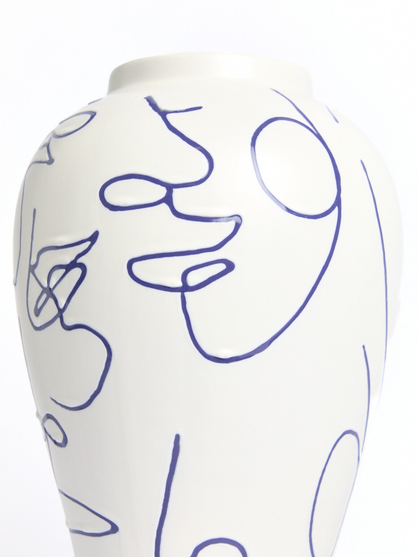 Hand Painted Faces Ceramic Temple Jar