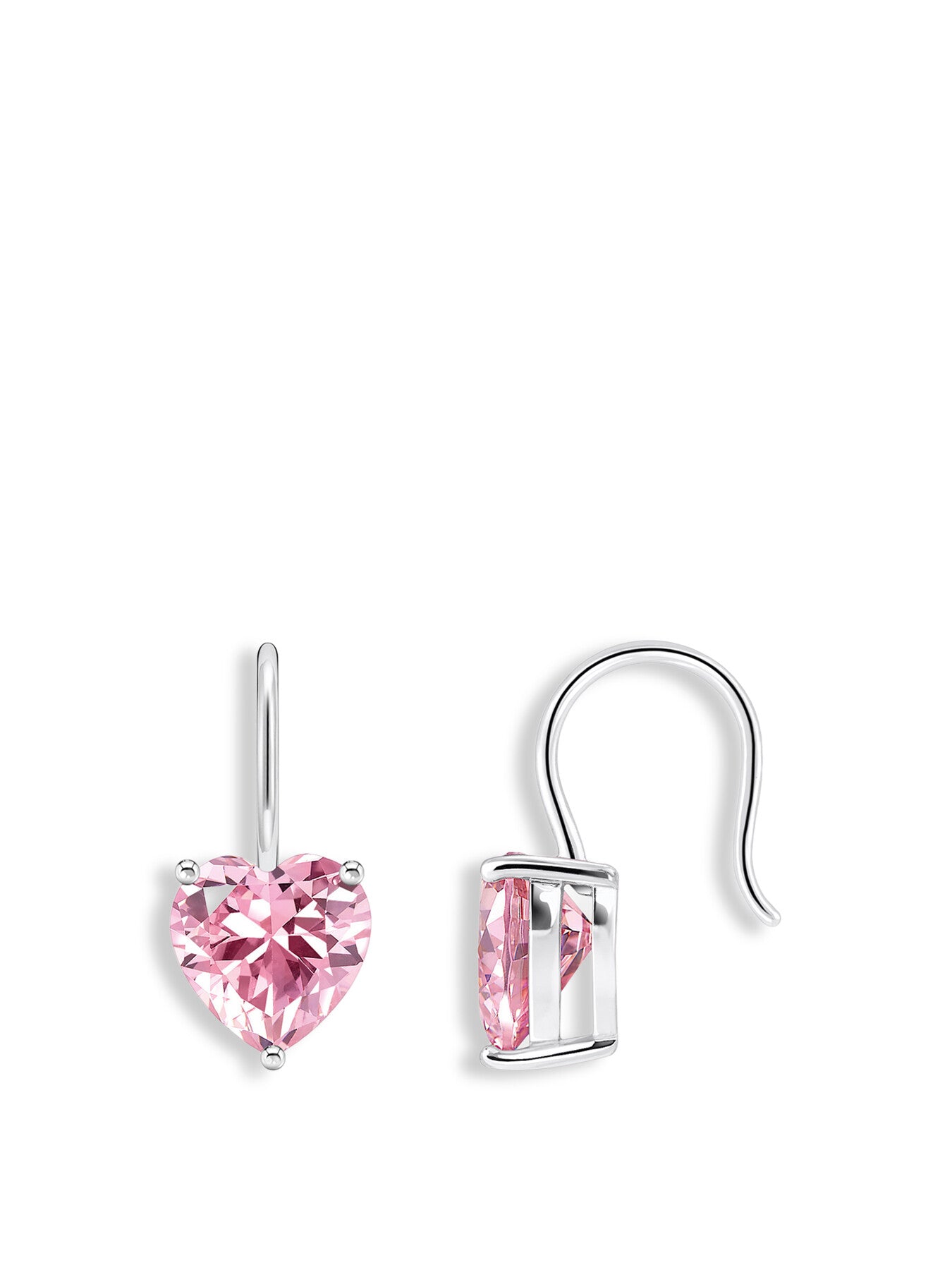 Heart Crystal Drop Earrings