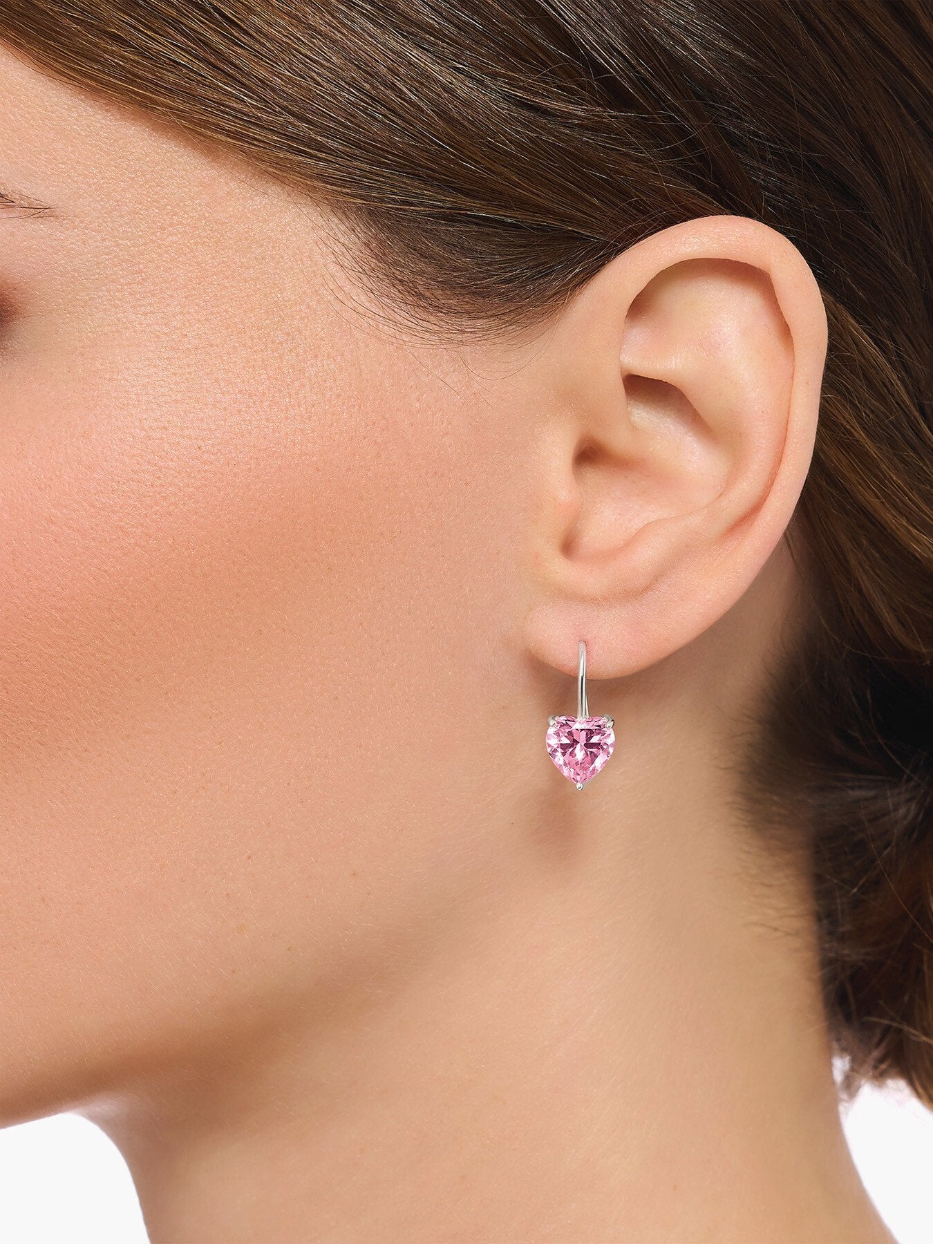 Heart Crystal Drop Earrings