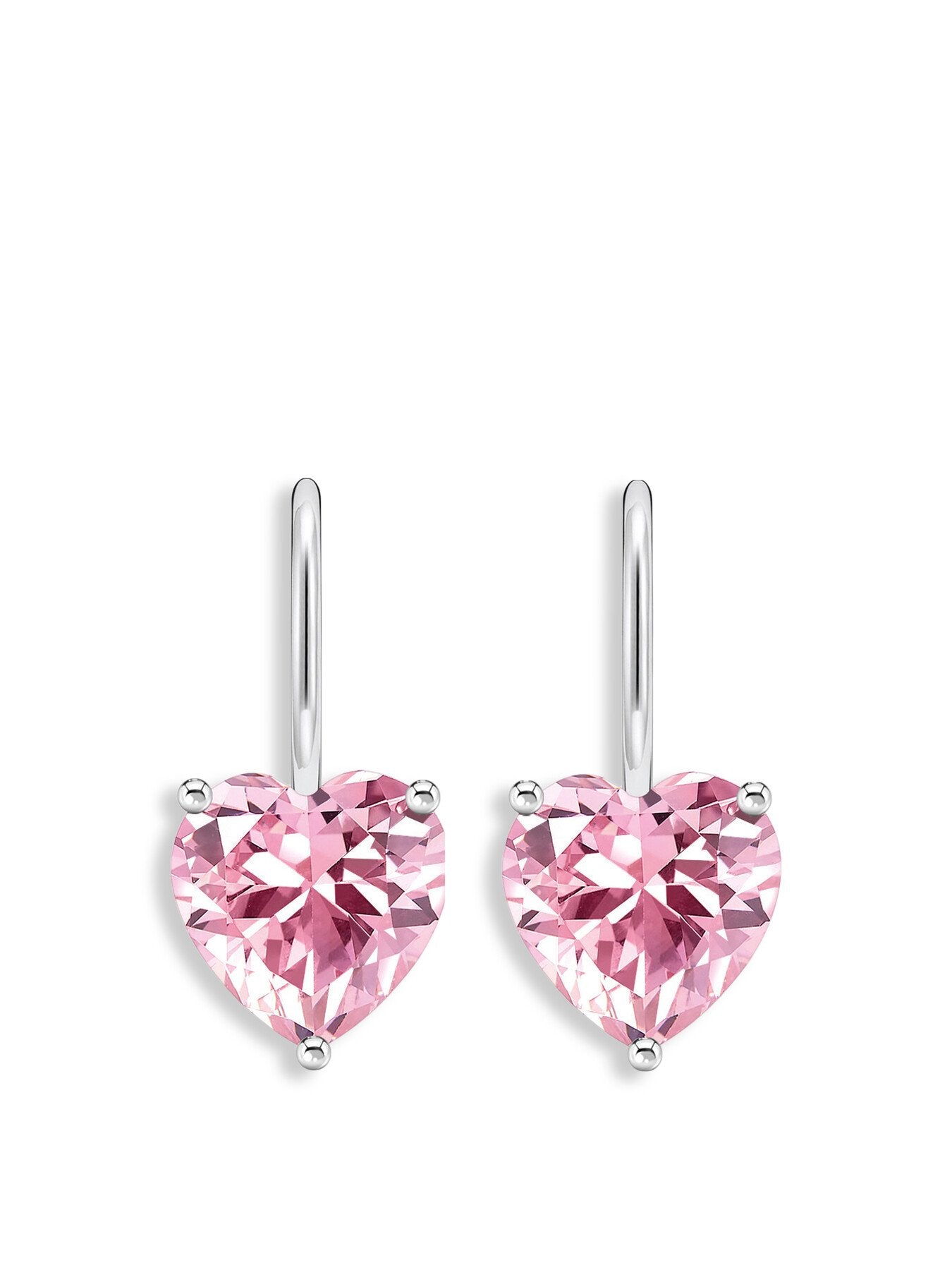 Heart Crystal Drop Earrings