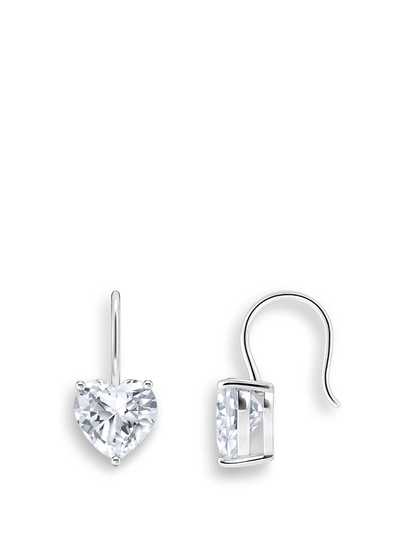 Heart Crystal Drop Earrings