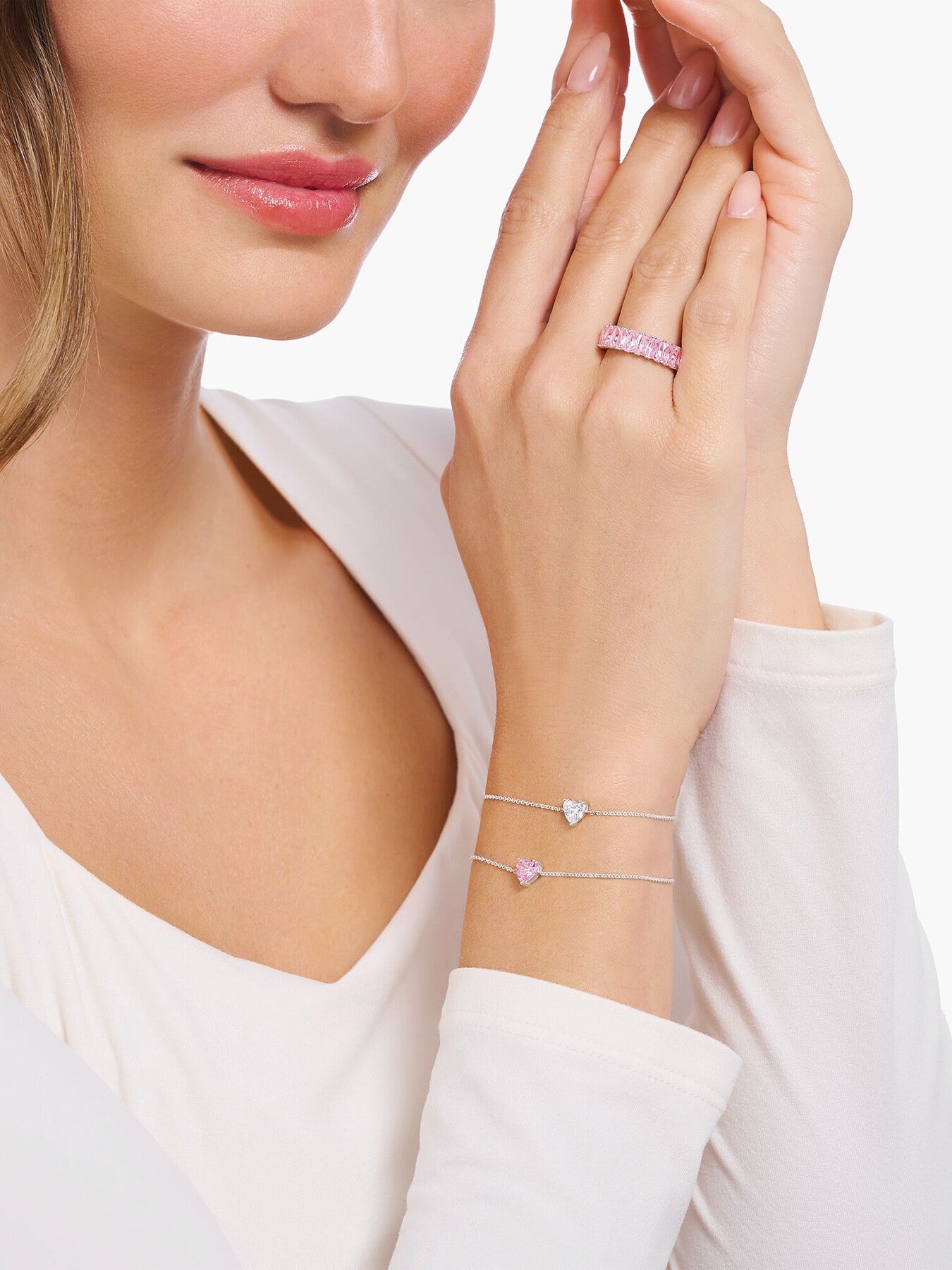 Heart Crystal Charm Bracelet