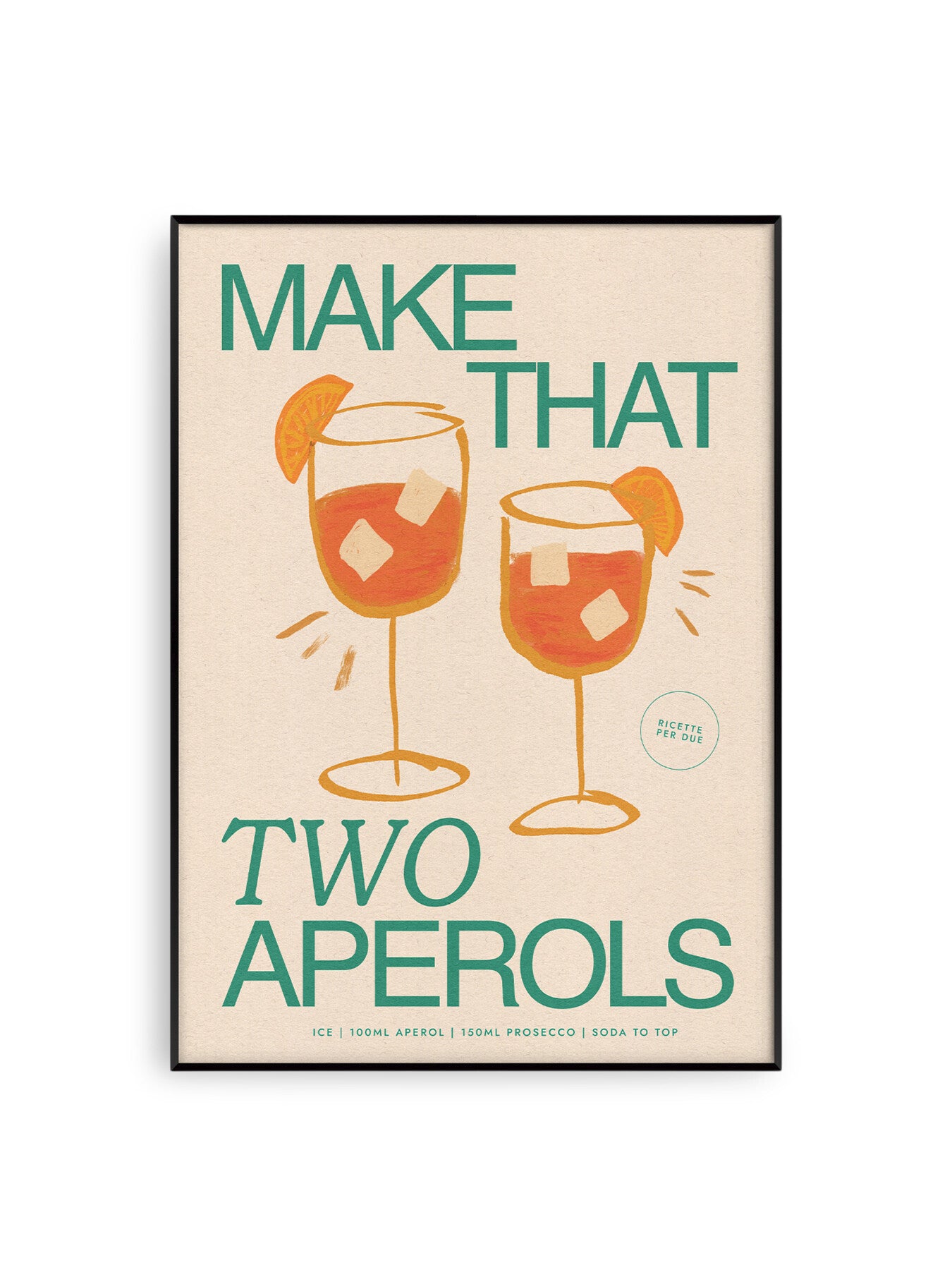 Aperol Teal A3 Print