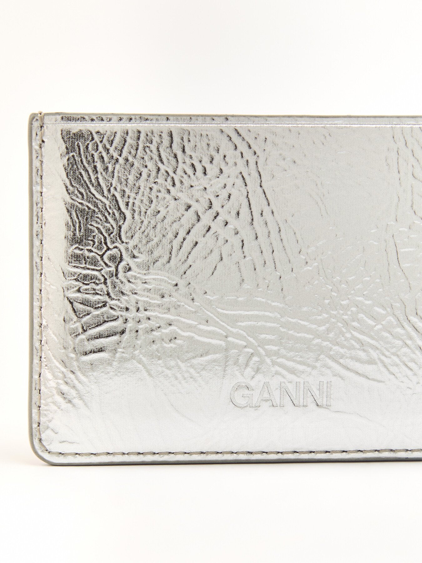 Ganni Bou Card Holder Metallic
