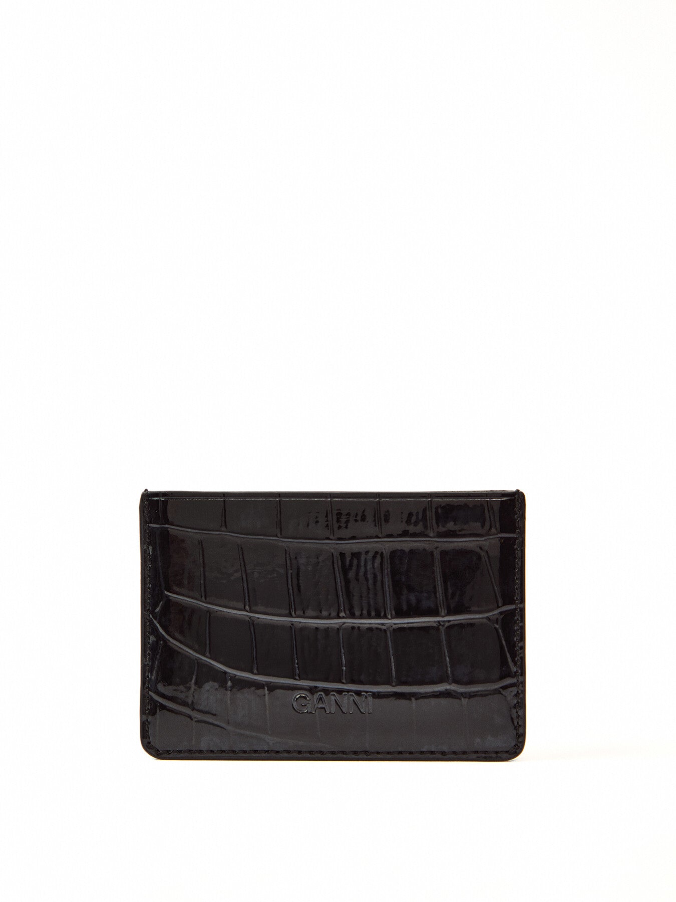 Ganni Bou Croco Patent Card Holder