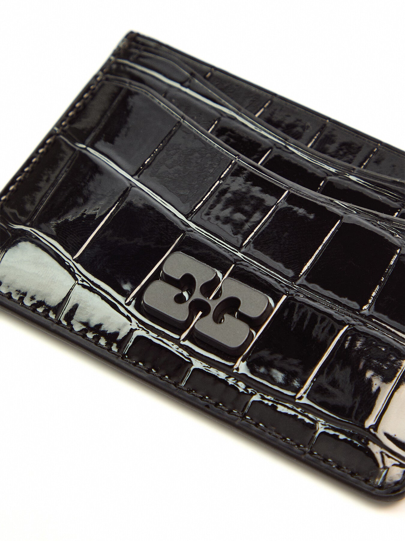 Ganni Bou Croco Patent Card Holder