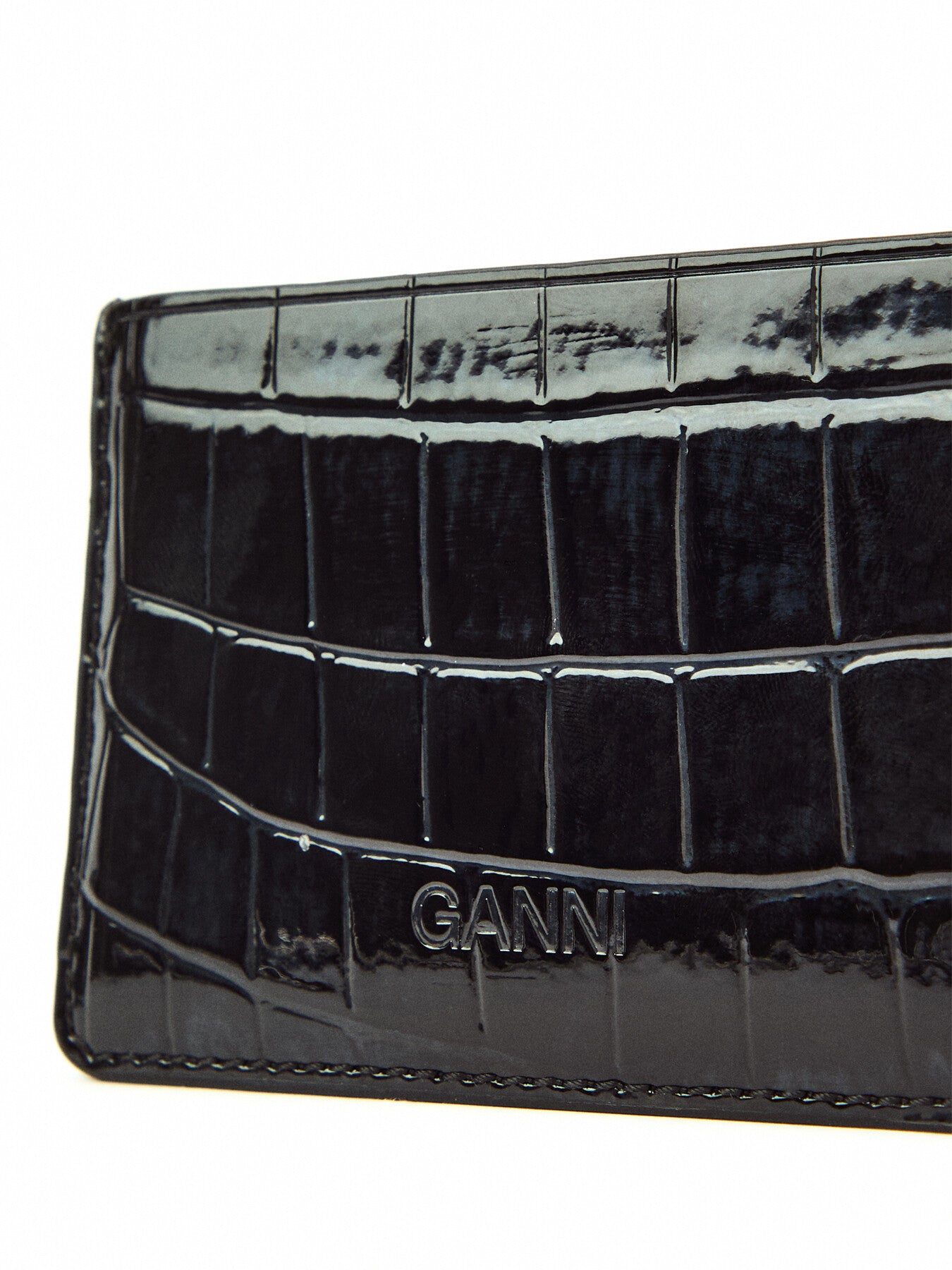 Ganni Bou Croco Patent Card Holder