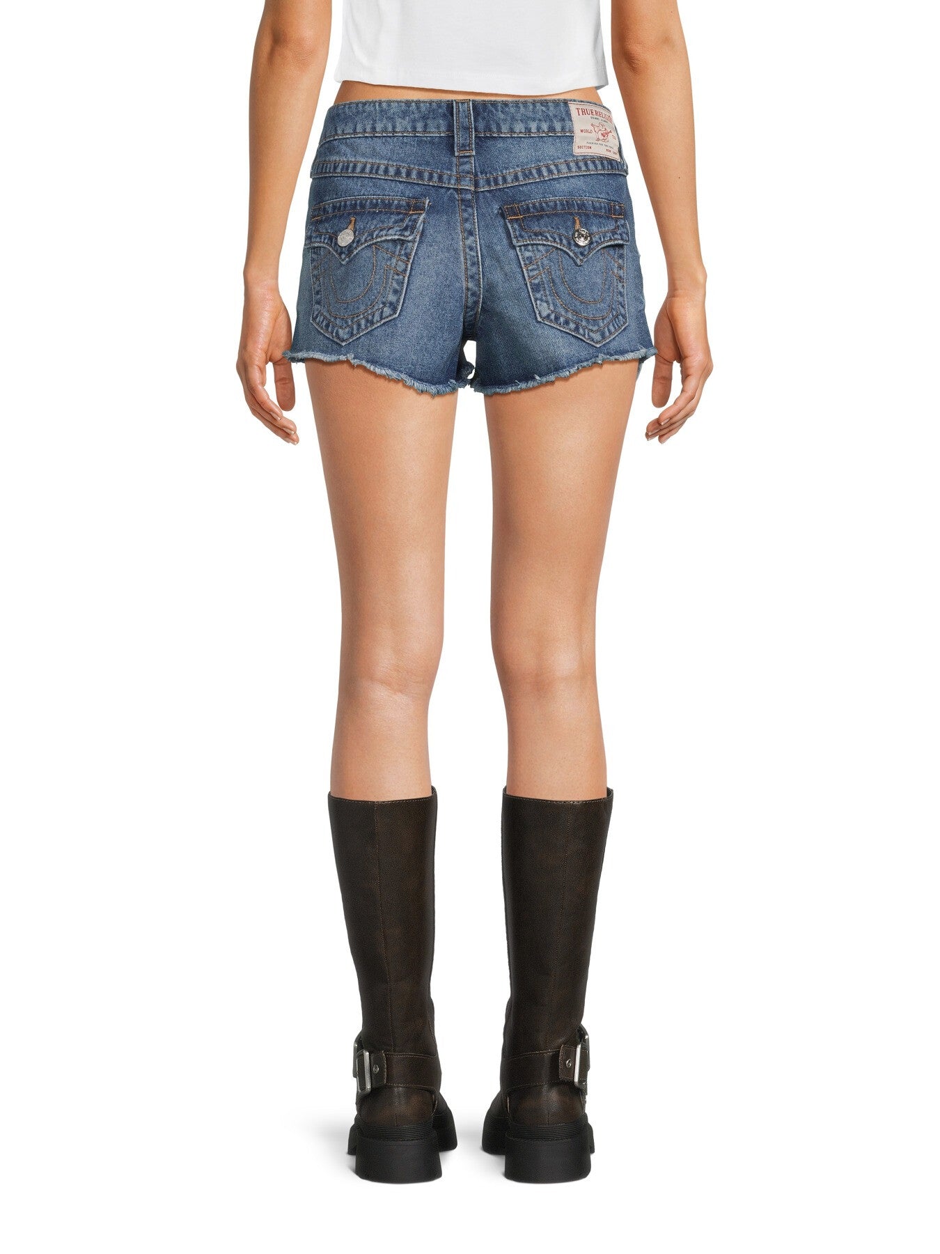 Distressed Buddha Pocket Booty Shorts
