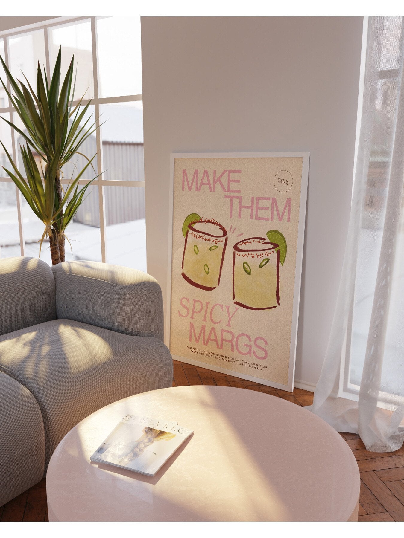 Spicy Margs Pink A2 Print