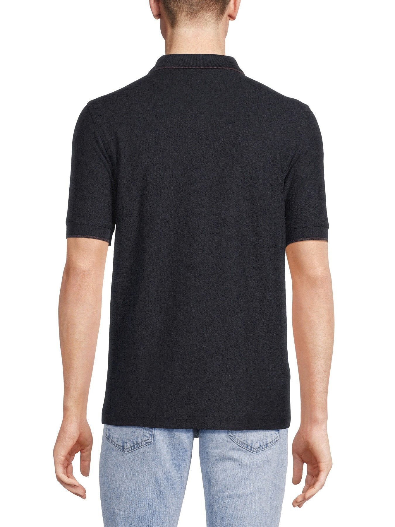 Crepe Pique Zip Neck Polo Shirt