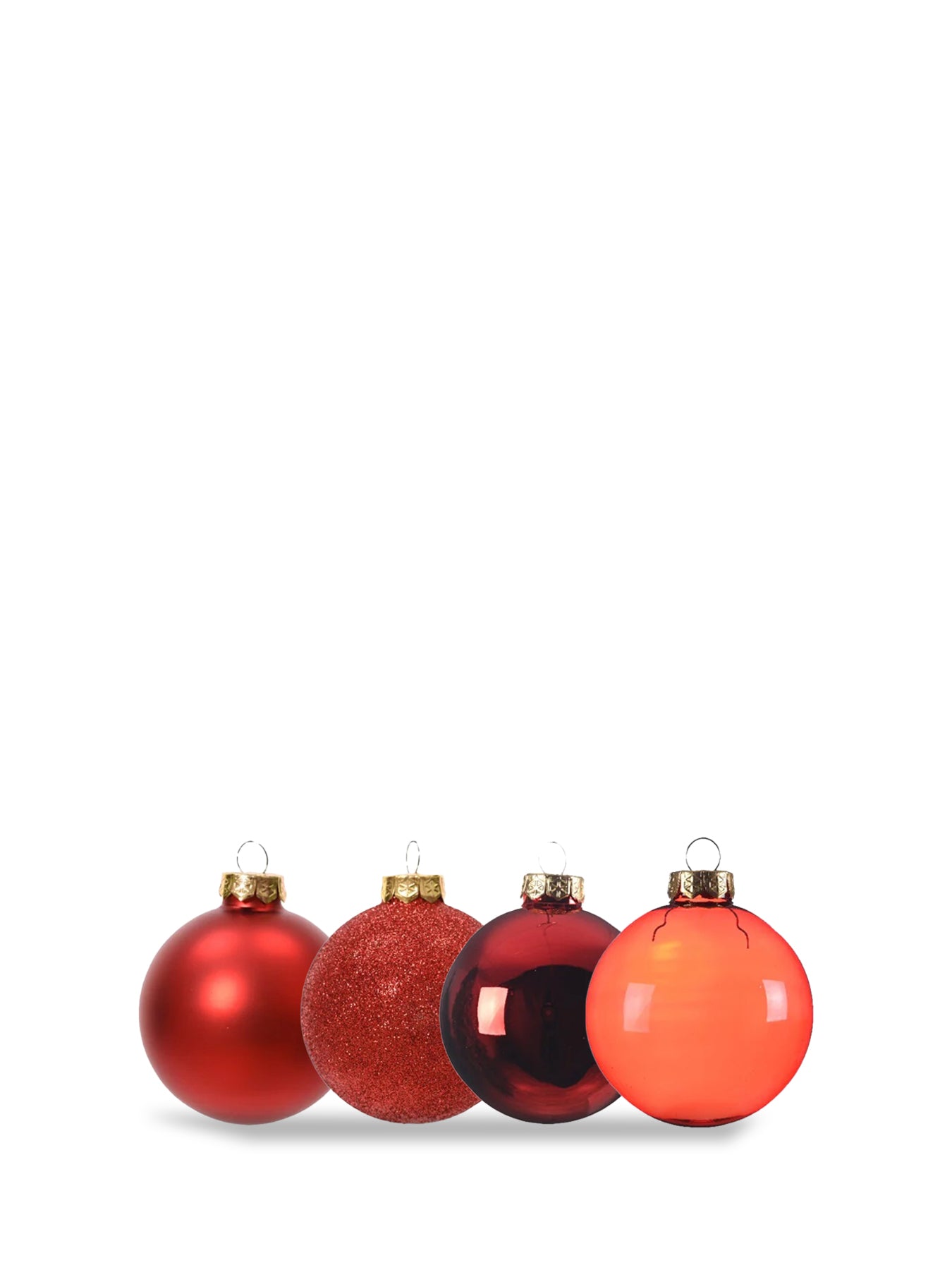 Red Durable Mixed Finish Baubles Pack of 42