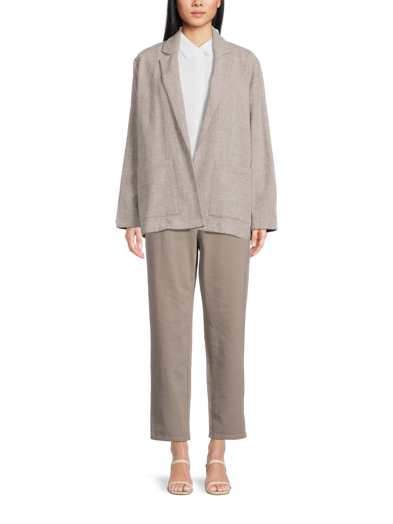Notch Collar Long Blazer