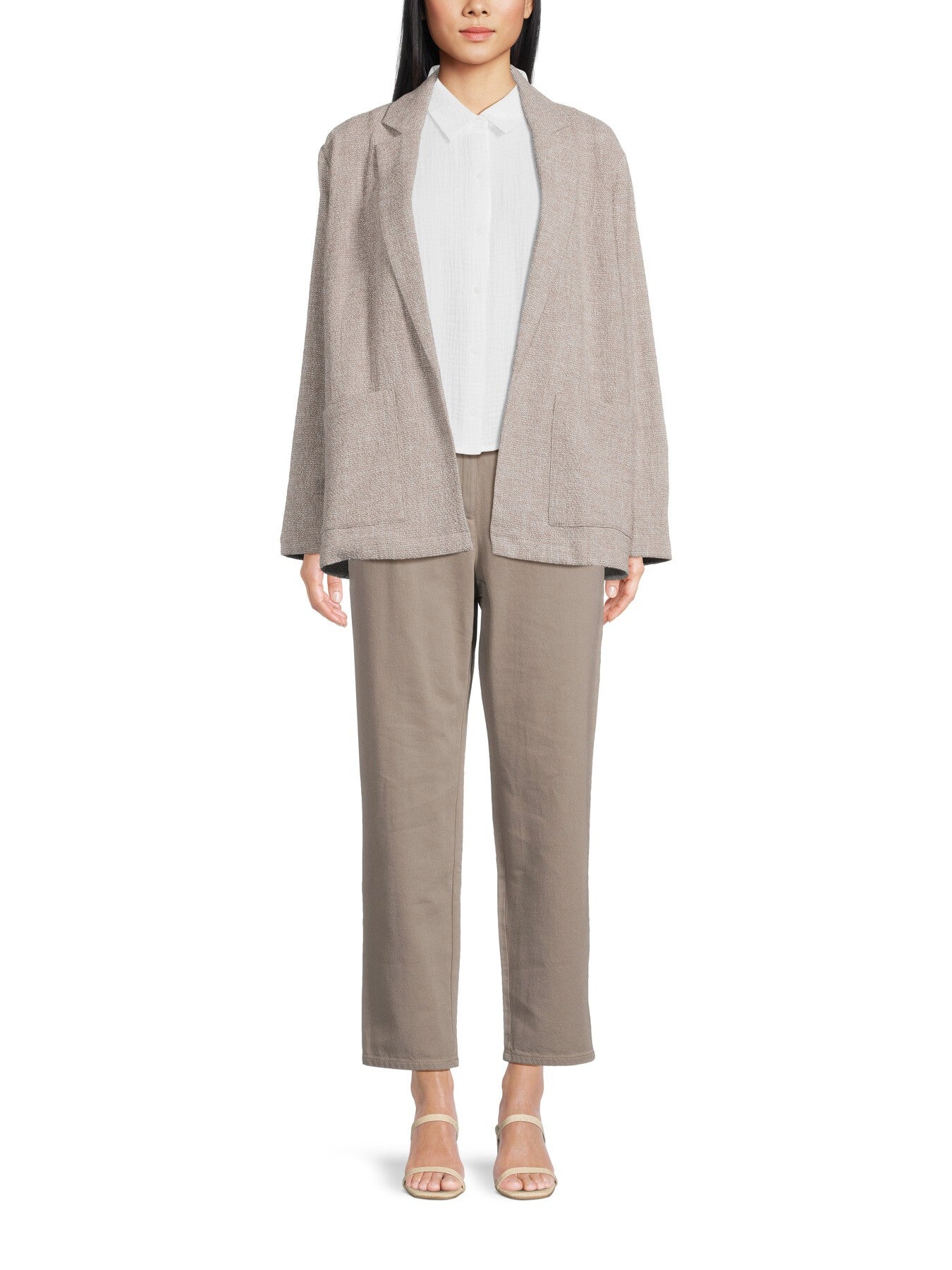 Notch Collar Long Blazer