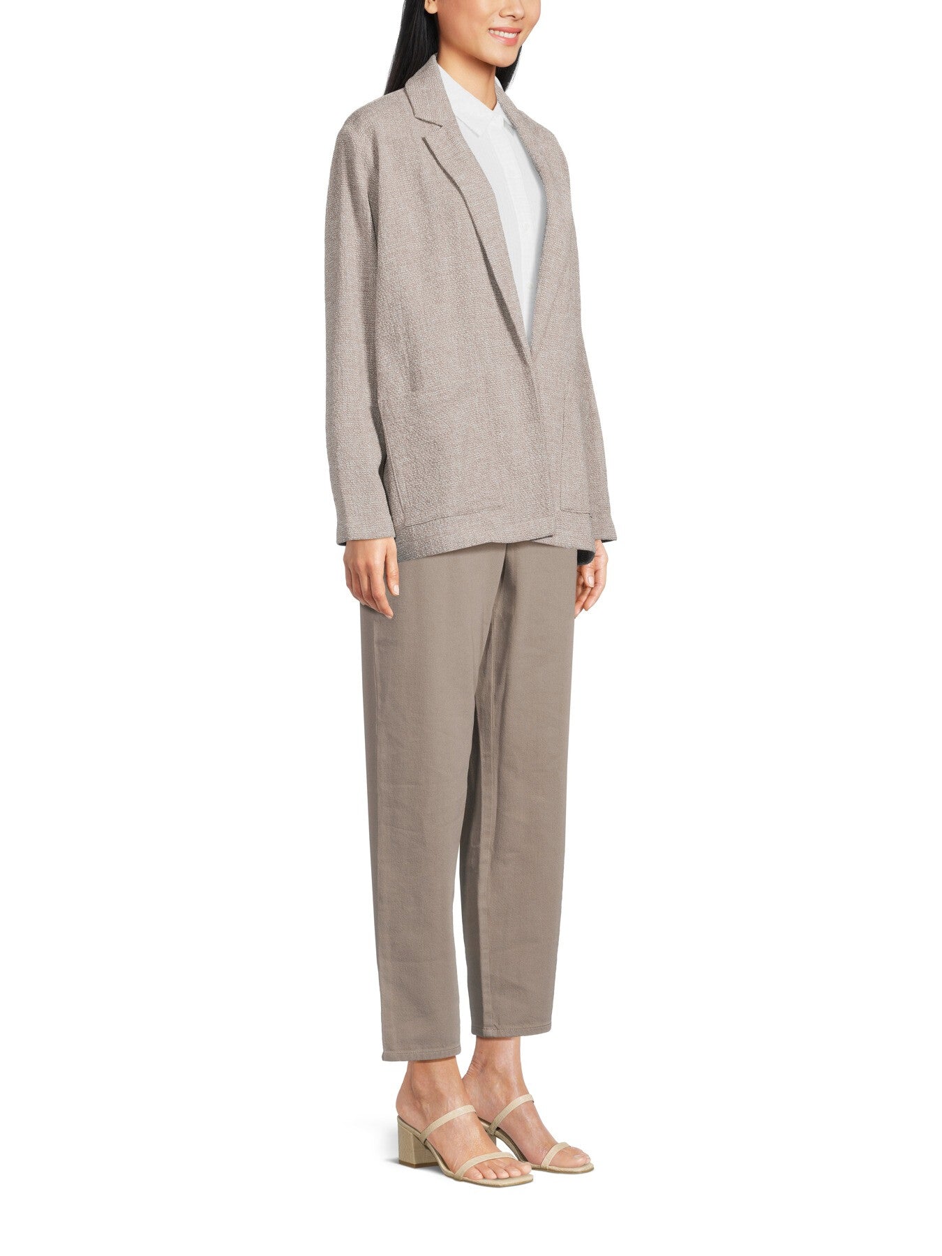 Notch Collar Long Blazer